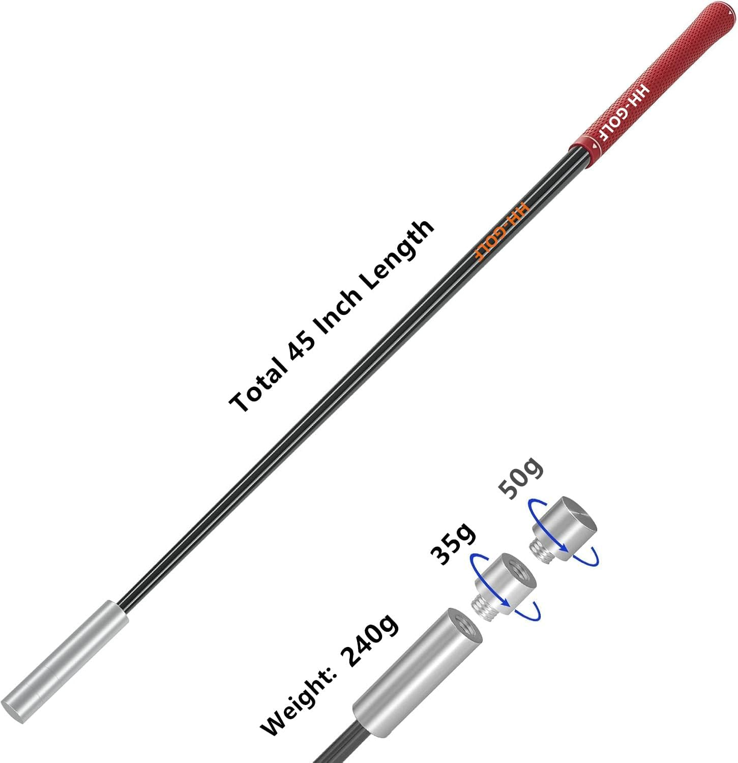 HH-GOLF Golf Swing Speed Trainer, 3 in 1 Adjustable Clubs Weight Golf Speed Stick, Golf Swing Training Aid Improves Distance and Accuracy image number 4