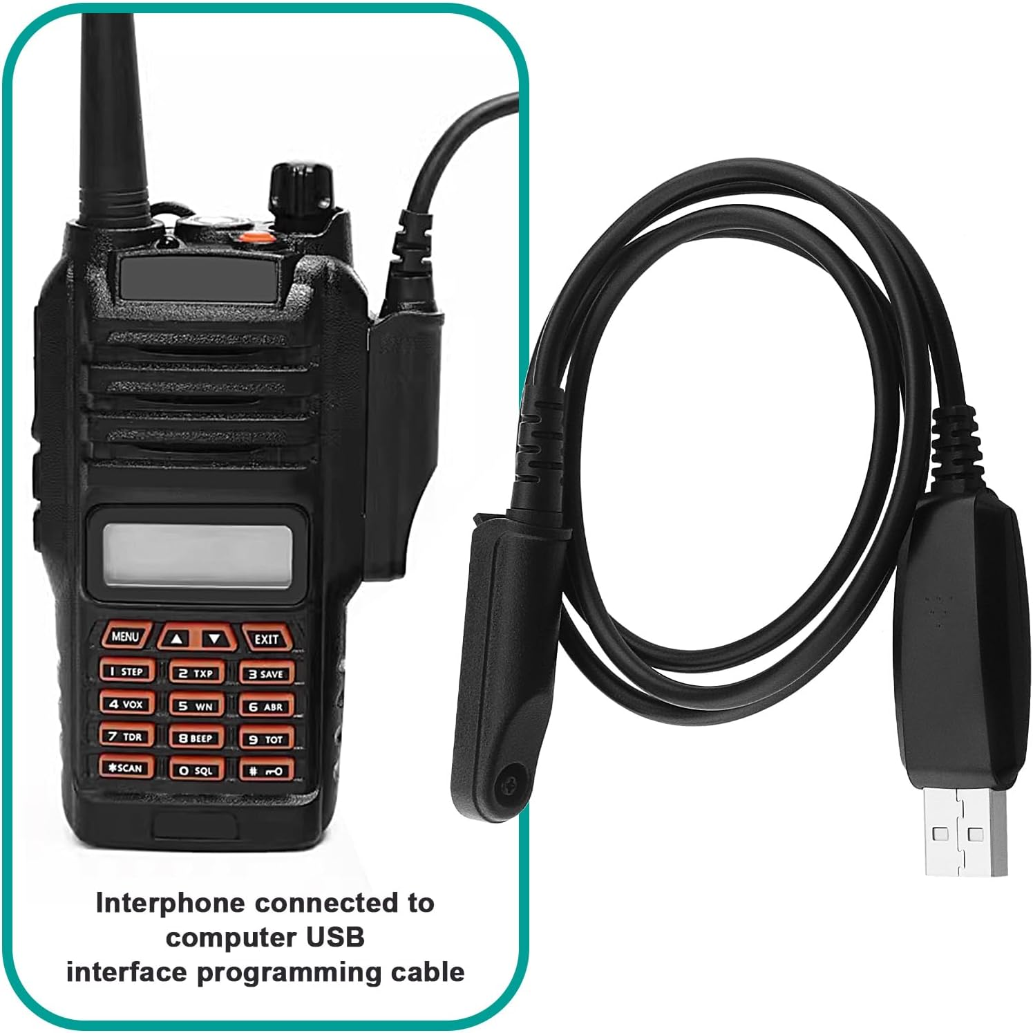 SING F LTD 1 Set Walkie Talkie Connection Computer USB Interface Programming Cable with CD Compatible with Baofeng UV-9PLUS BF-UV9R BF-A58 BF9700 image number 4