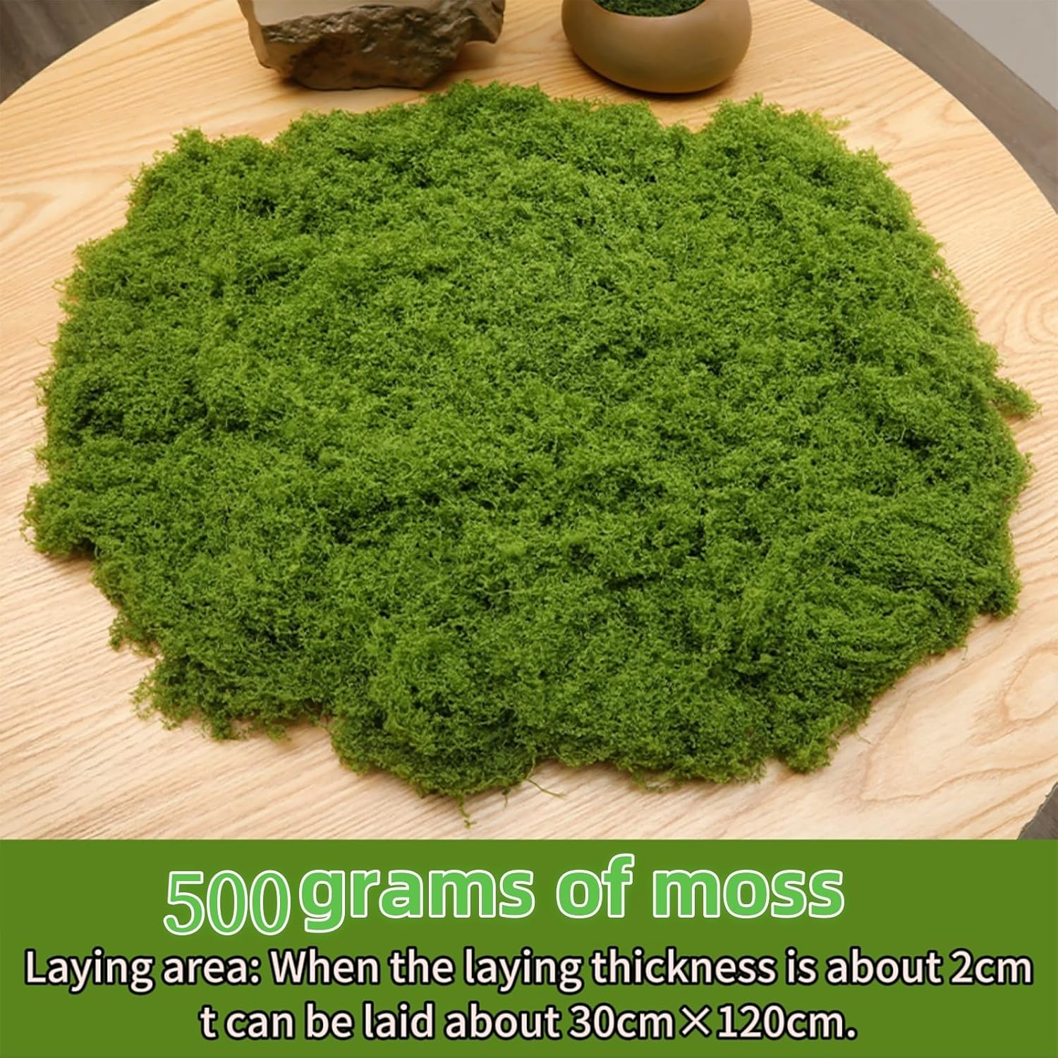500G Artificial Moss Soft Breathable Fake Moss for Indoor Plants Natural Green Eco-Friendly Faux Moss for Planters Musgo Artificial Para Macetas Decorative Garden Landscaping Supplies image number 4