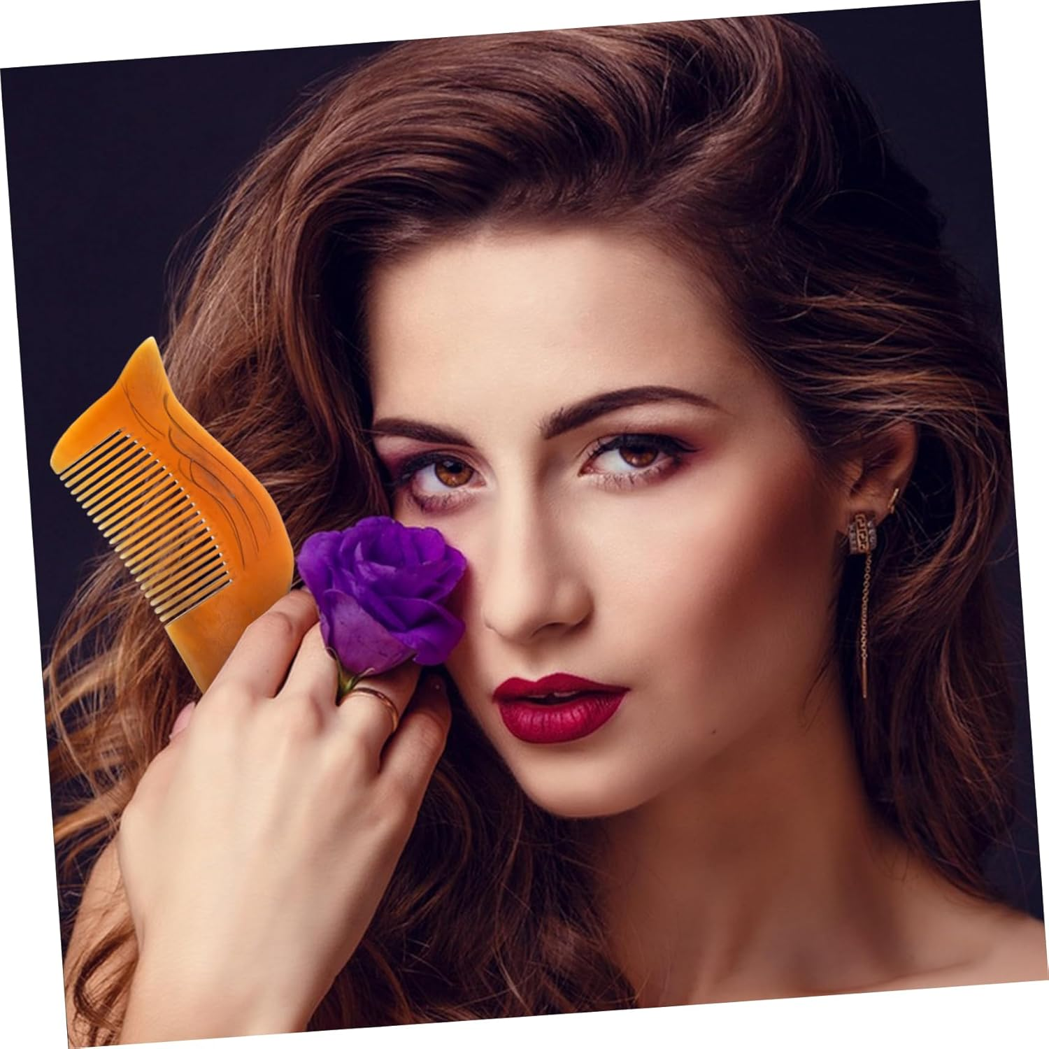 IWOWHERO Ox Horn Comb Double Sided Carved Swan Shape Static Hairdressing Tool Portable Hair Smoothing Comb for Home and Travel with Unique Chic Design image number 4