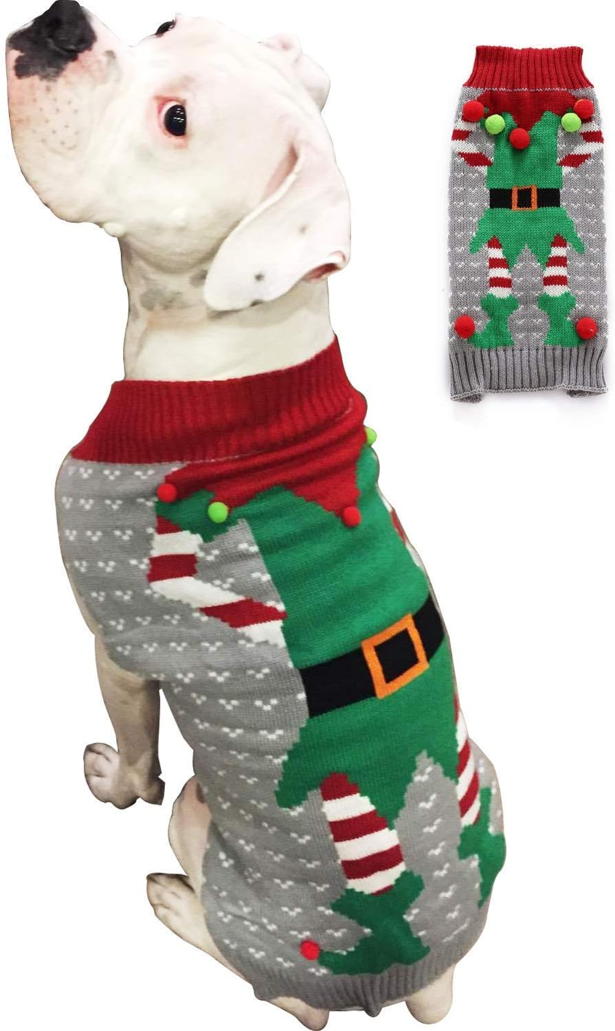 BOBIBI Dog Sweater for Christmas Pet Cat Winter Knitwear Warm Clothes