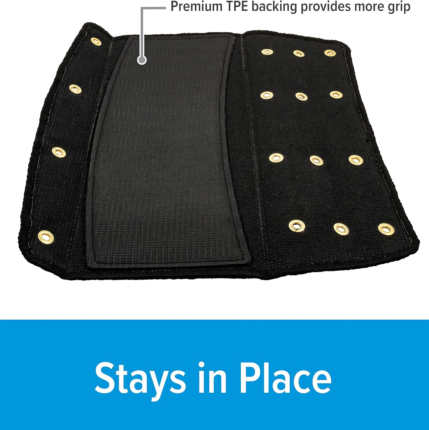 Camco 42947 RV Step Rug ( Premium Radius Wrap around Step Rug, Turf Material (22" Wide) - Black) - Black image number 4