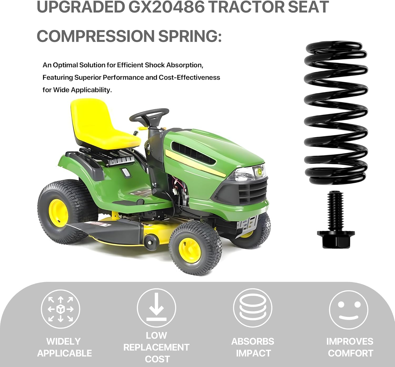 Lbb-Parts Upgraded GX20486 Tractor Seat Compression Springs for John Deere LA120 LA125 LA130 LA135 LA145 LA150 image number 1