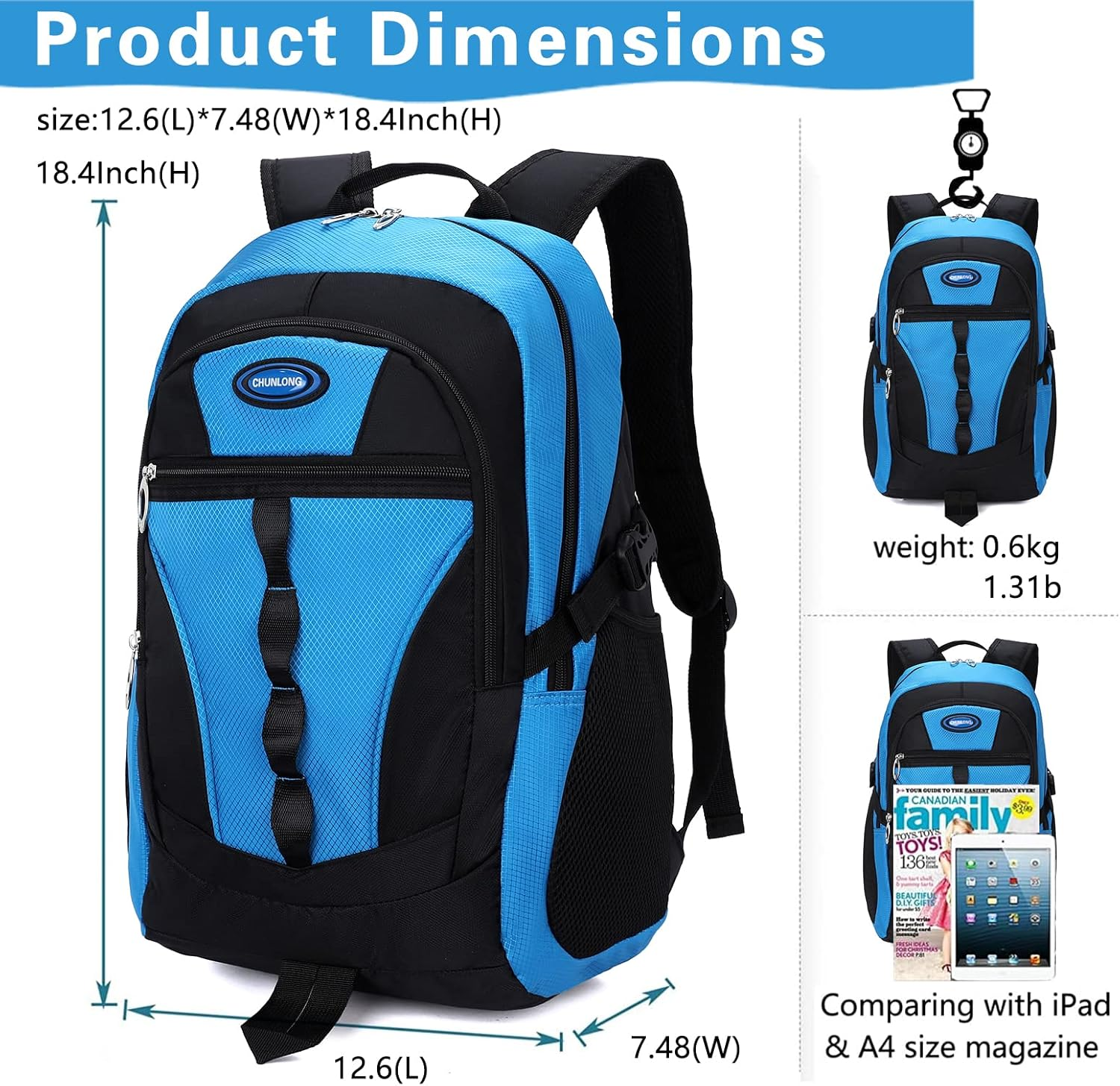 Kids School Backpack for Boy and Girl,Large Capacity Middle Elementary Primary Studentsteens Bookbag Sports Daypack - Black image number 2