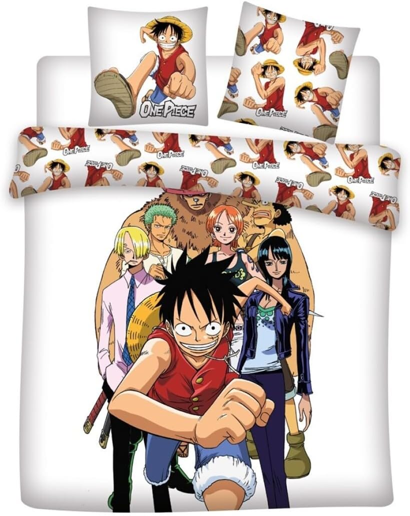 One Piece Team Bed Linen for 2 People, Duvet Cover 240 X 220 Cm + 2 Pillowcases 65 X 65 Cm, Polycotton
