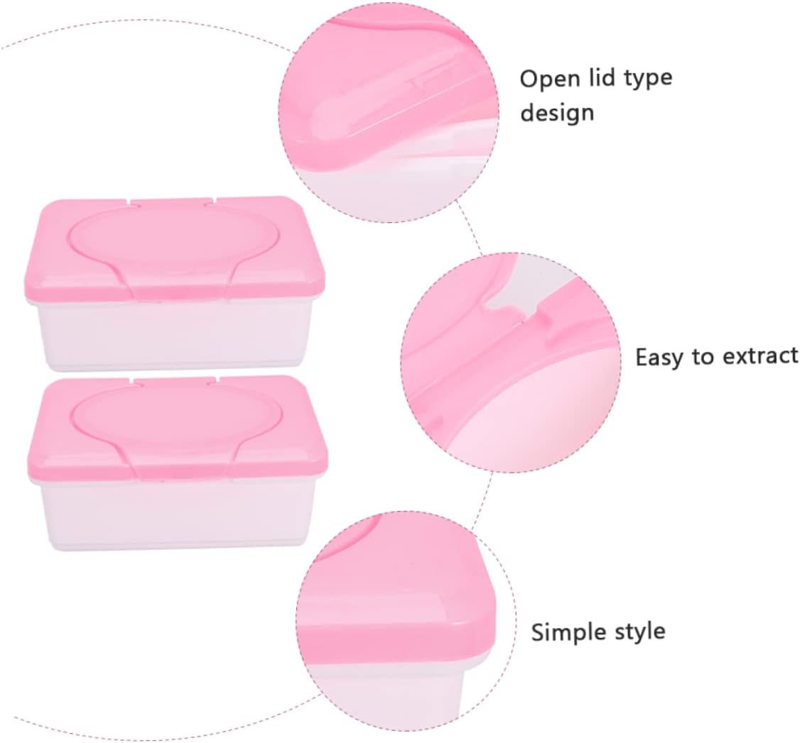 Alipis Wet Tissue Storage Box 2Pcs Sealed Organizer for Home Office Hotel Kitchen image number 5