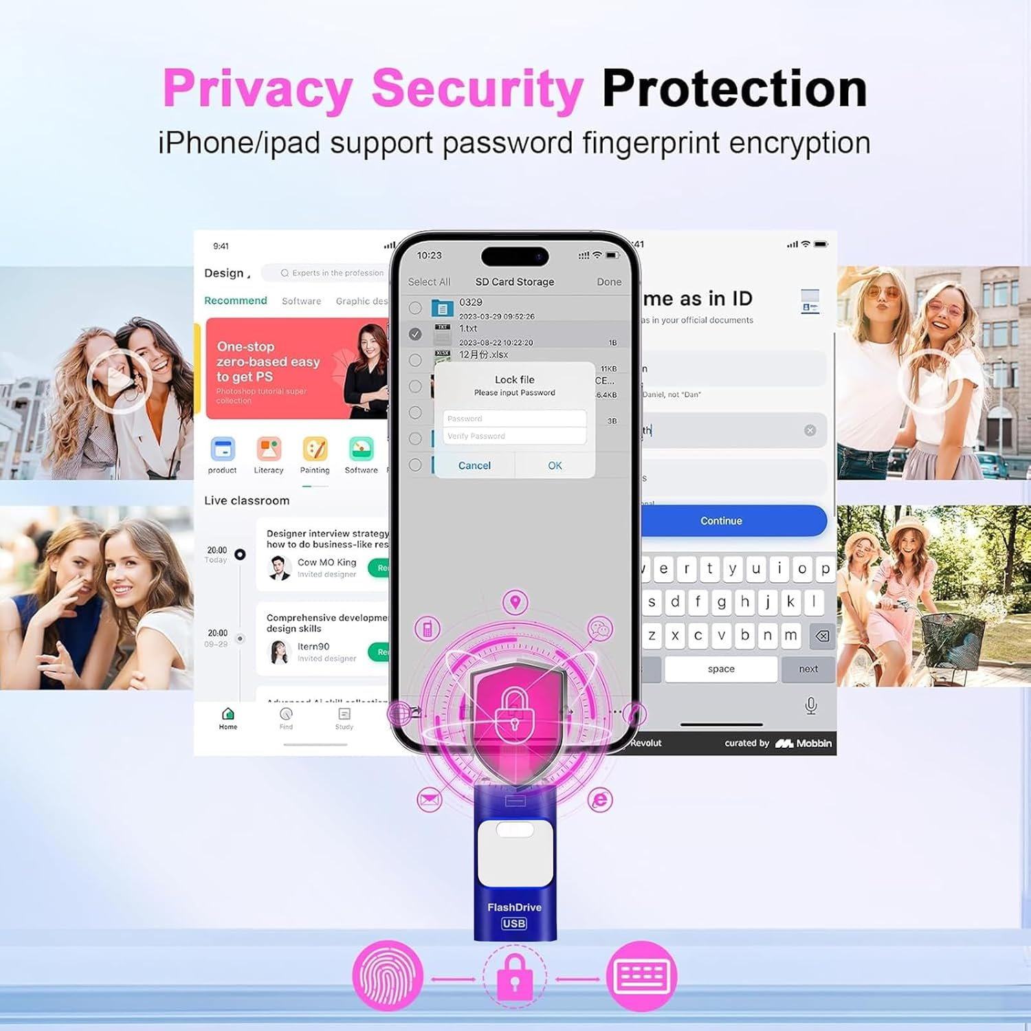 2TB USB Drives,High Speed 4-Ni-1Usb Flash Drives, USB Stick,Usb Stick External Storage for Iphone/Pc/Ipad/Android/More Devices for Photos and Videos Transfer Storage Backup.(Blue) image number 1