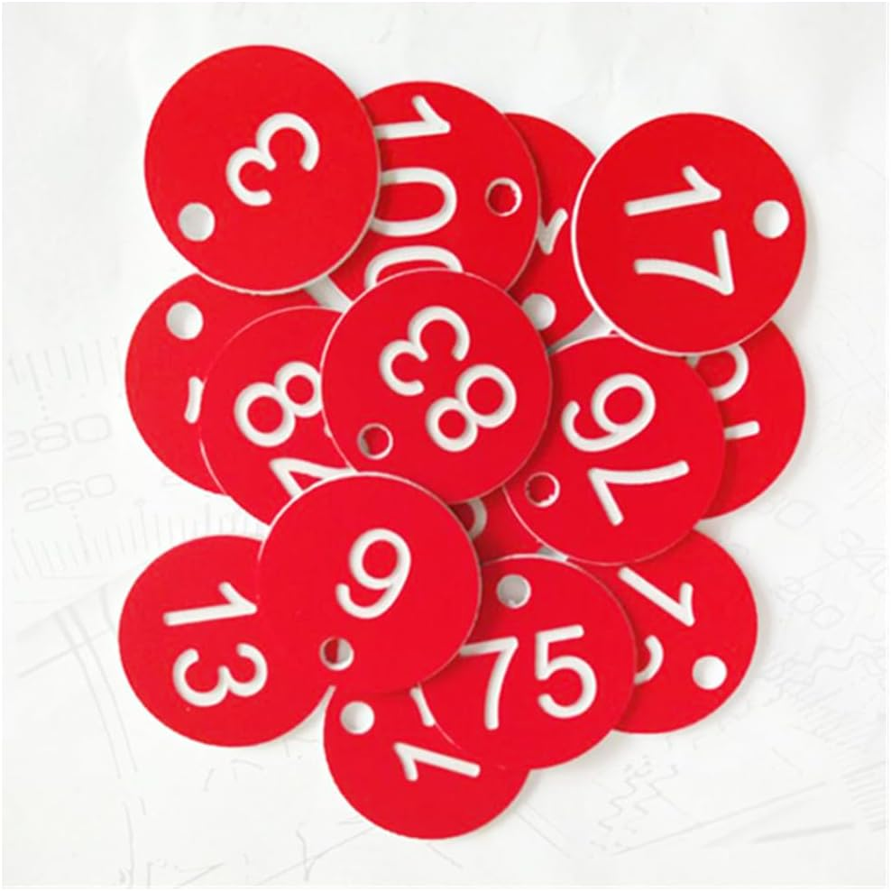 100Pcs round Numberstags,Granmagazz Beehive Label Marker with Hole, round Beehive Label Beekeeping Accessory, Number Plates Key Rings,Numbered Tag Classification Sign for Beekeeping Livestock Farming image number 1