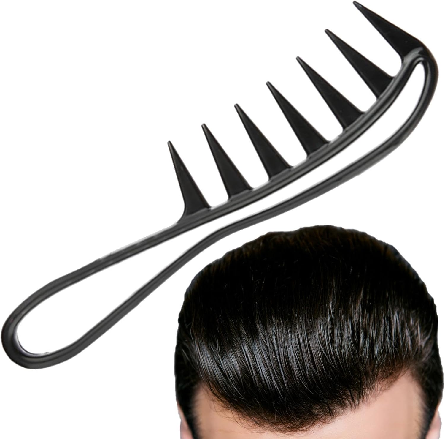 Curl Comb - Wide Tooth Comb for Curly Hair | Curly Hair Large Tooth Comb | Wide Tooth Comb Hairdressing | Wide Spaced Curl Comb for Curly Hair | Hair Styling Tool Hair Accessories for Long Thick Hair - Grey image number 2