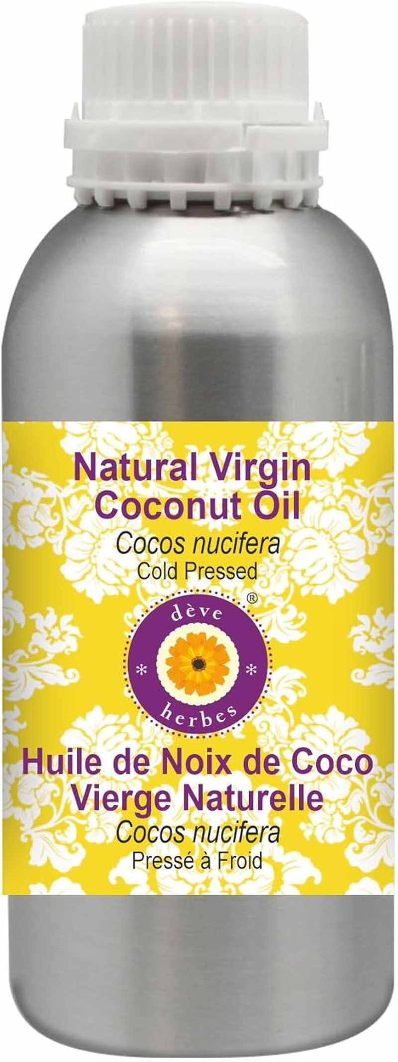 Deve Herbes Natural Virgin Coconut Oil (Cocos Nucifera) Natural Therapeutic Grade Cold Pressed 630Ml (21 Oz) image number 1