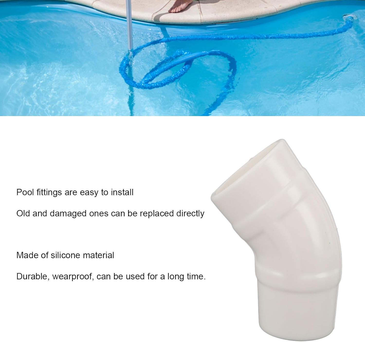 TOPINCN 4 PCS Pool Cleaner Elbows 45 Degree, Pool Vacuum Pipe Connector, Silicone Replacement Parts W70244 for Zodiac Baracudas G2 G3 G4, Maintenance Accessory Kit