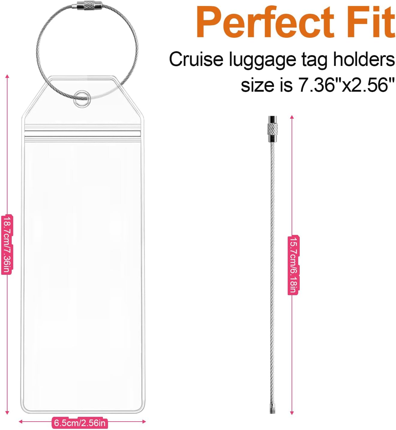 COZY CORE 7 Pack Cruise Luggage Tags for Cruise Ship Essentials for Carnival, NCL, Princess, MSC Cruise Ships - Silver image number 4