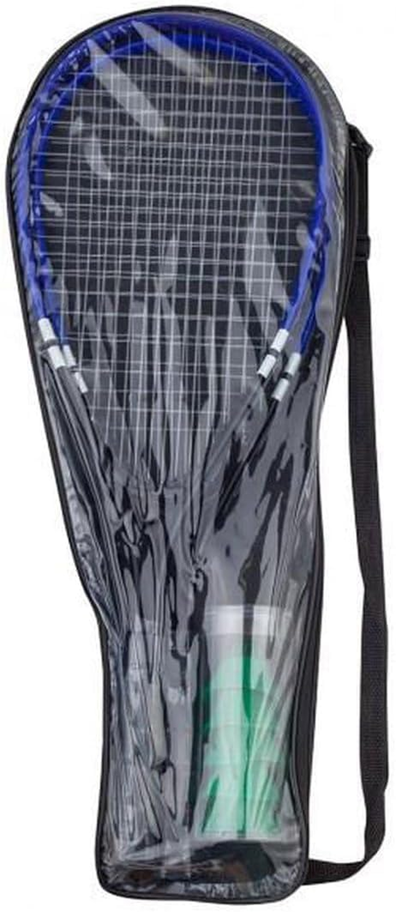 Speed Badminton Set, 2 Handy Aluminium Rackets, 3 Wind Resistant Balls, Shuttlecock, Practical Bag, Crossminton, Blue, Green, Red image number 1