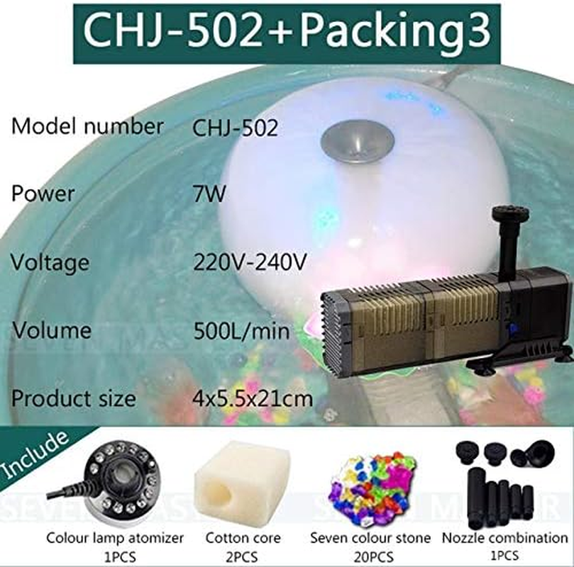 Filters & Accessories - Aquarium Filter Pump Super 4 in 1 Fish Tank Submersible Air Oxygen Internal Pump CHJ502/CHJ602/CHJ902/CHJ1502 Water Pump (CHJ-502 X P3 AU Plug) image number 3