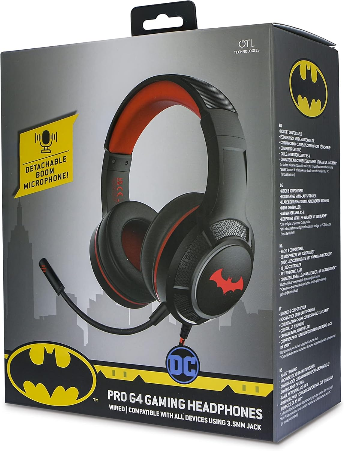 OTL Technologies DC Comics Batman Pro G4 Wired Gaming Headphones Black image number 6