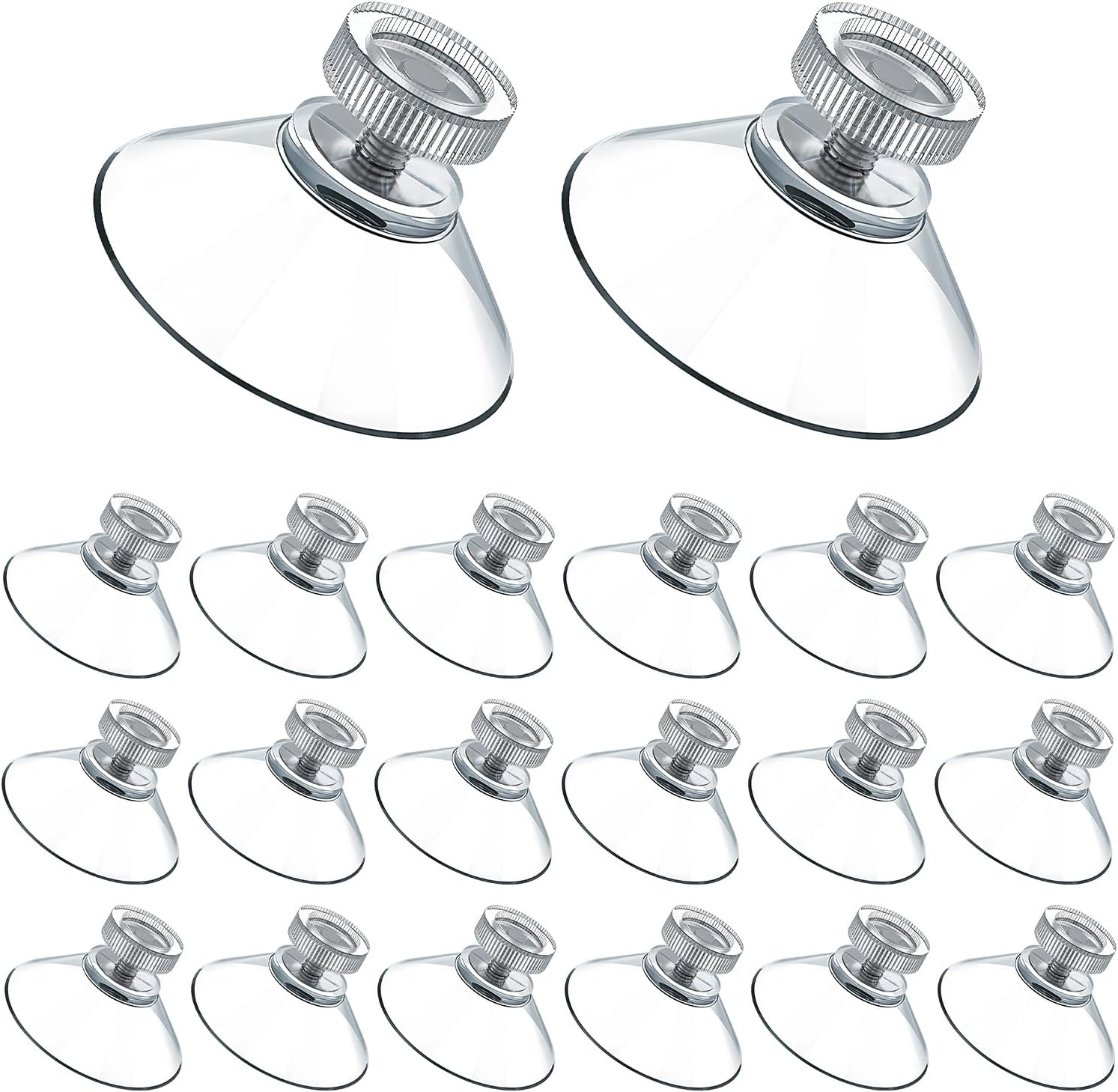 20 Pieces Suction Cups with Screw Nut, 40Mm Clear PVC Plastic Sucker Pads, Glass Suction Pads with M4 Screw, Strong Adhesive Suction Holder for Window, Ceramic, Bathroom, Car image number 4