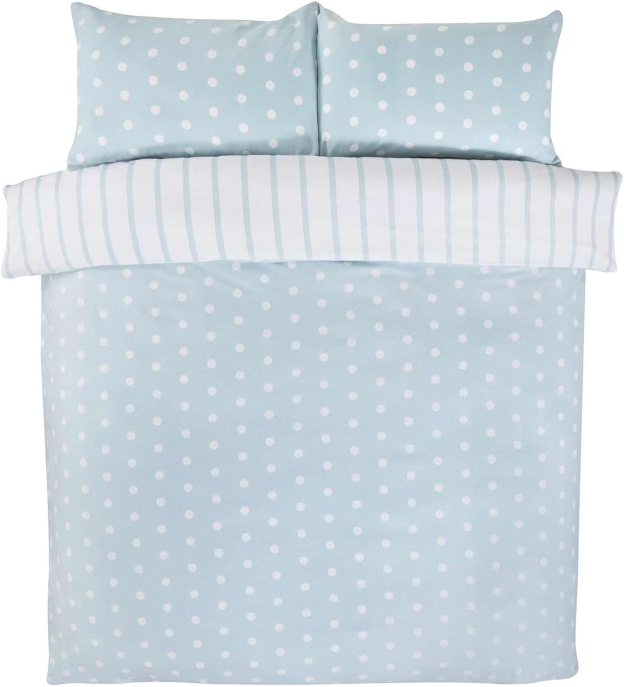 Rapport Home 180 Threadcount Spots & Stripes Brushed Microfibre Duvet Cover Set King Blush, Pink