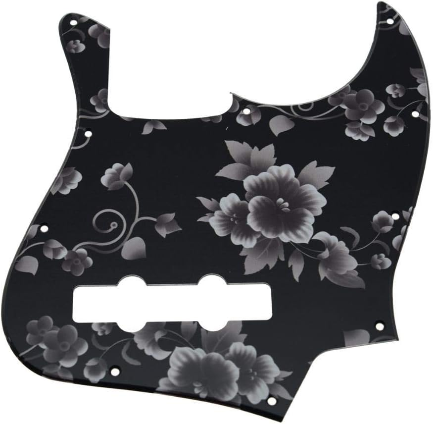 Dopro Jazz Bass 3D Printed Plastic Pickguard Fits Usa/Mexican 4 String Fender Jazz Bass Flower Pattern