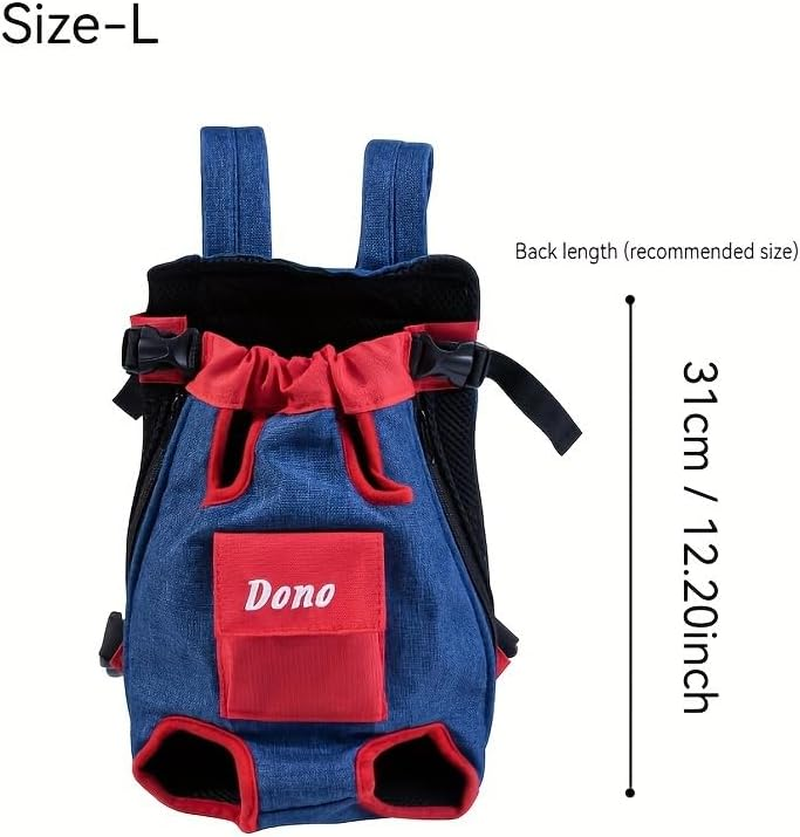 Maagik Dog Backpack, Adjustable Pet Dog Front Harness with Leg Extension, Easy to Wear and Breathable, Pet Backpack, Dog Travel Backpack for Kittens and Puppies, Camping, Hiking(Red and Blue) (S)