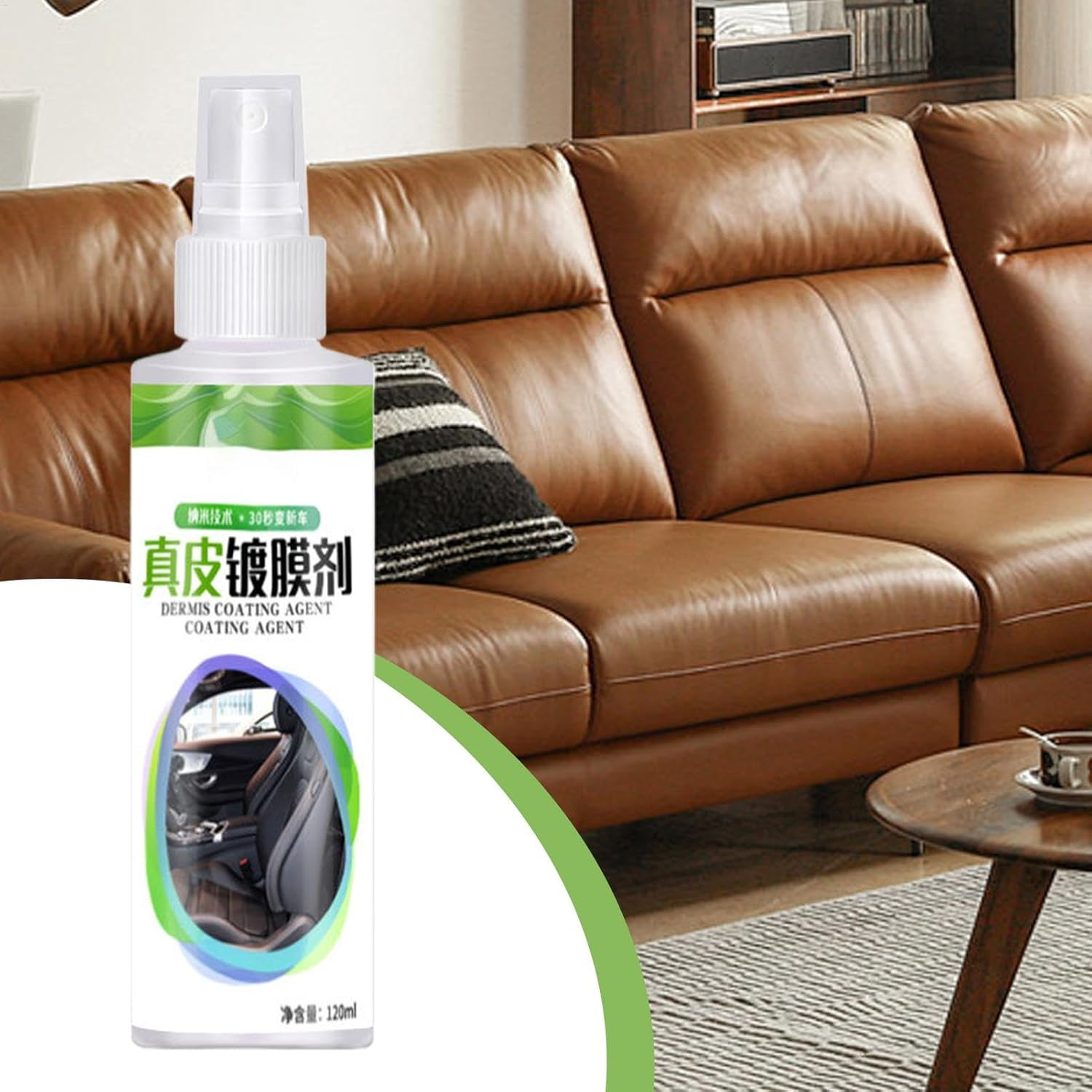 Lisutupode Leather Polish for Car Interior - Car Leather Conditioner Renovation Agent Cleaning Spray | Vehicle Interior Care, 120Ml Automotive Cleaning Supplies, Long-Lasting Protection