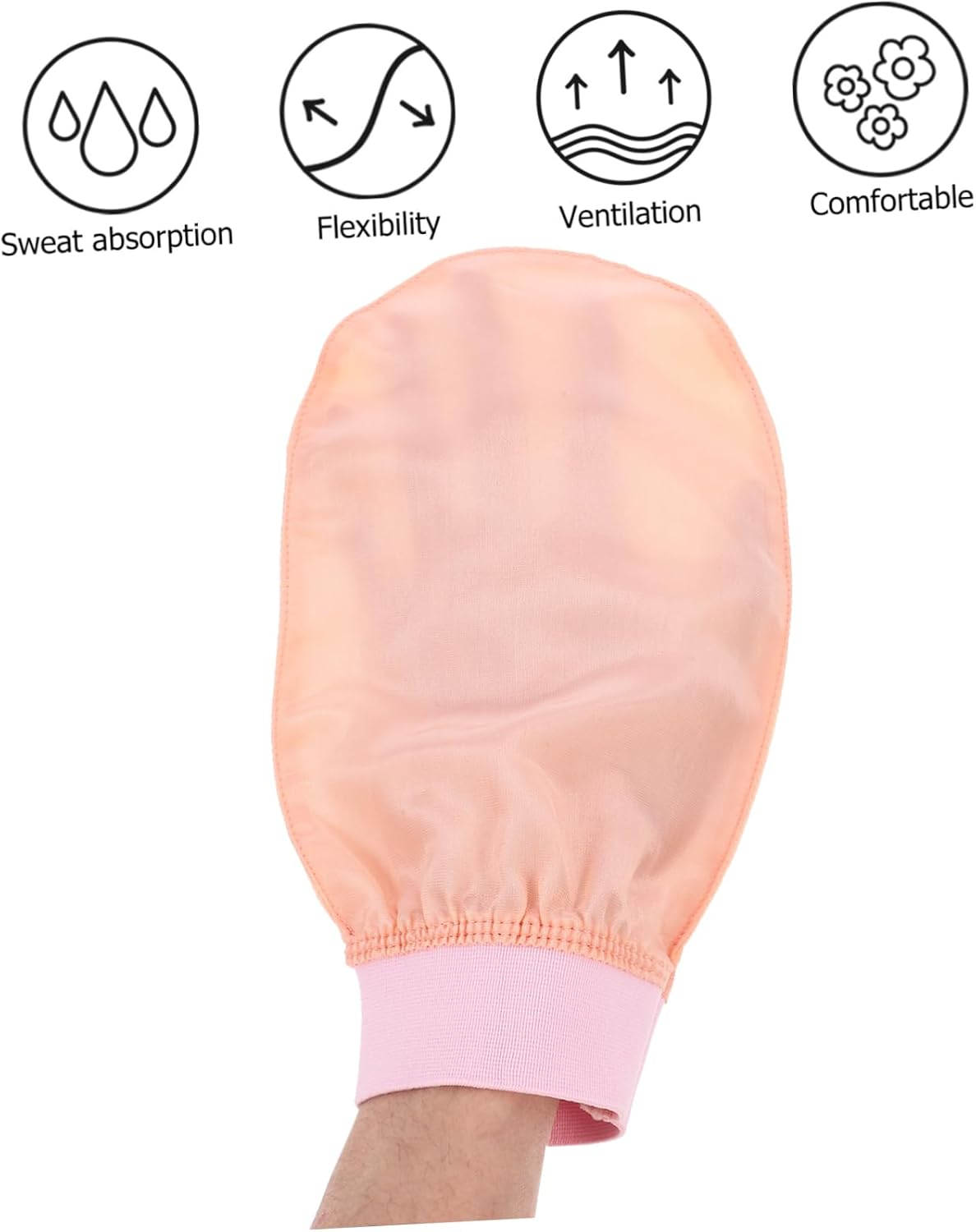 EXQUIMEUBLE Silk Exfoliating Bath Gloves for Women 2-Piece Set Soft Body Scrubber for Gentle Exfoliation for Smooth Skin image number 4