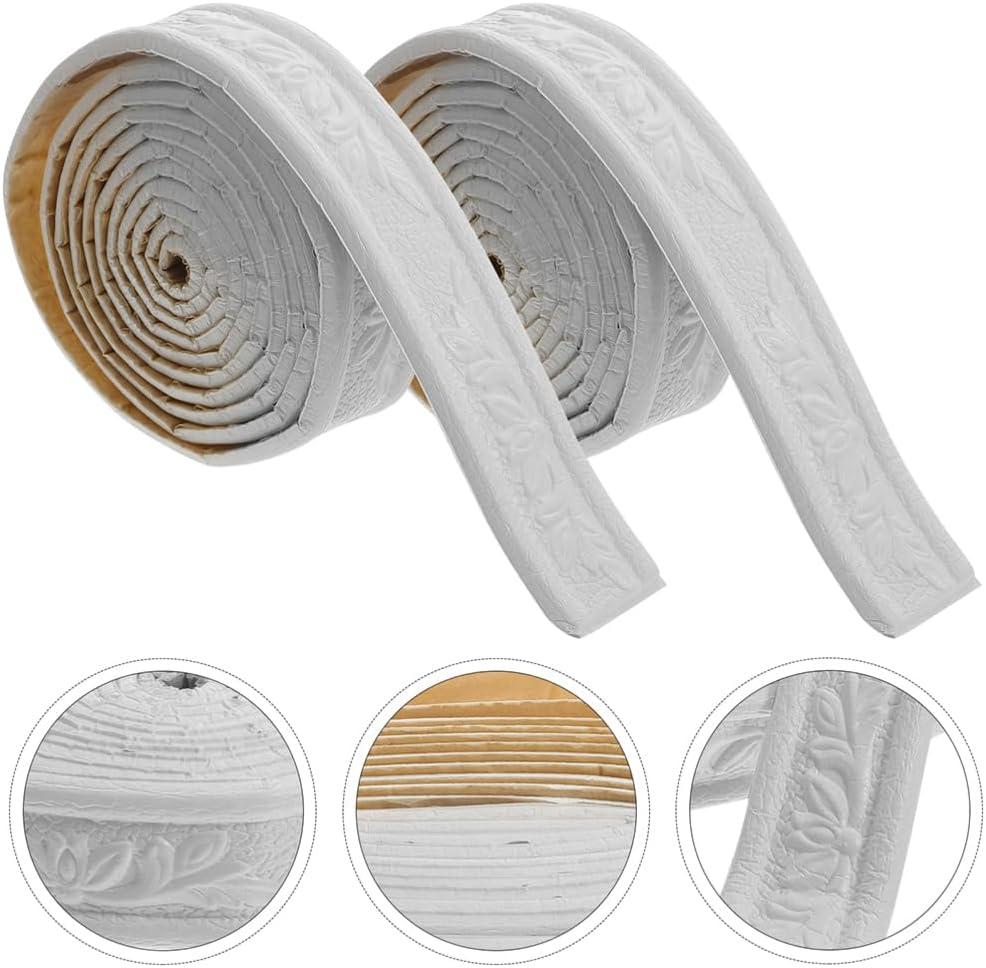 UKCOCO Peel and Stick Wall Molding : Crown Molding Peel and Stick Self-Adhesive Flexible Wall Trim for Mirror Frame Cabinet Border, 230X4X0.5Cm, 4 Rolls image number 5