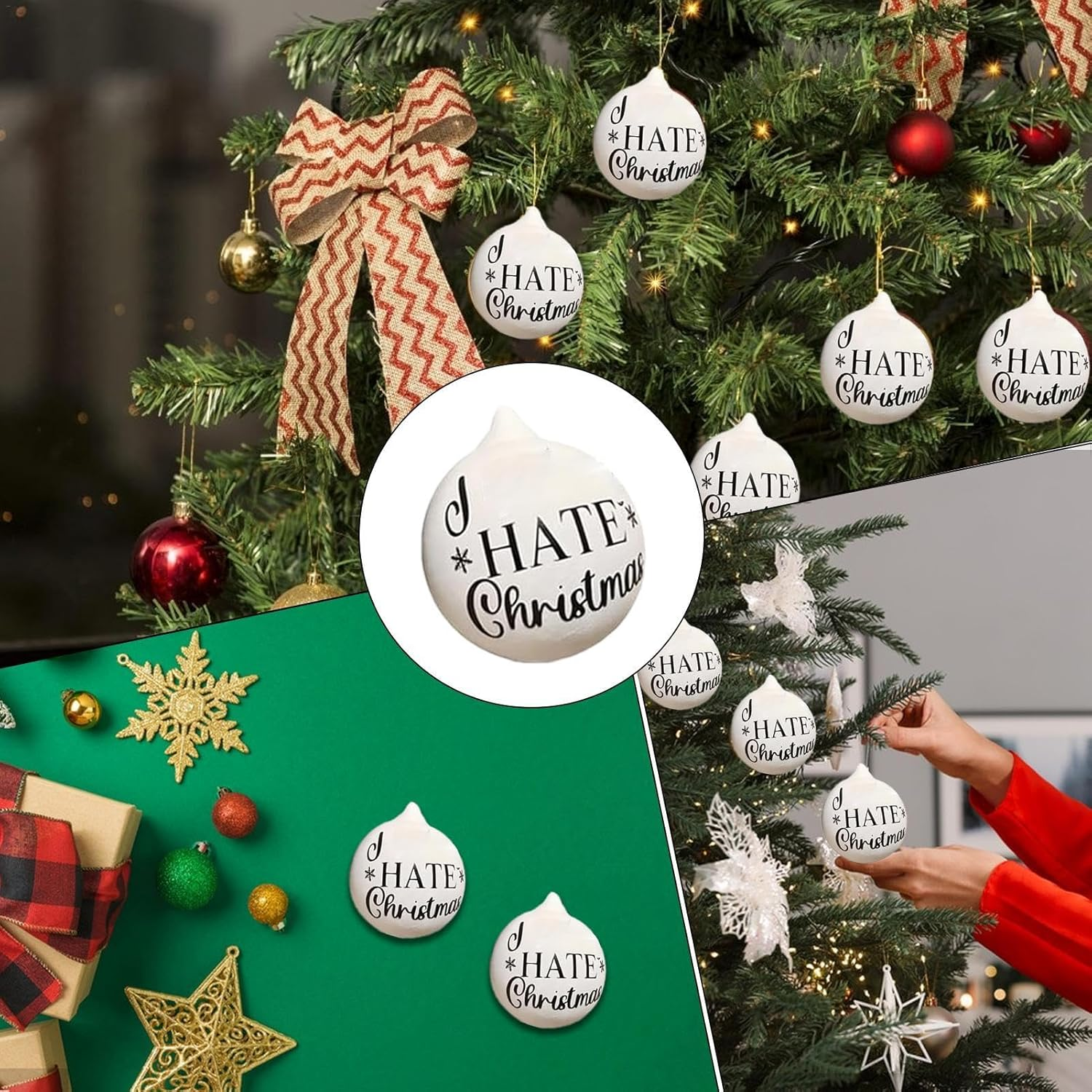 Christmas Funny Offensive Bauble | Rude Christmas Baubles | Hanging Christmas Tree Decorations with Humorous Phrases | Rude Baubles Ball Christmas Ornaments for Home Decor image number 5