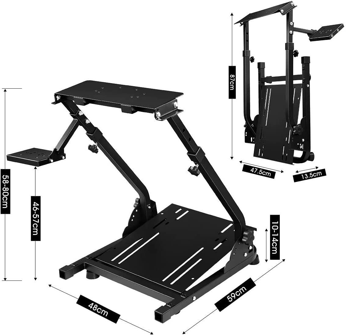 AUSWAY Gaming Racing Steering Wheel Stand Adjustable Foldable Simulator Wheel Stand for Logitech G25 G27 G29 G920 Xbox Xbox360 PS2 PS3 PC WII image number 3