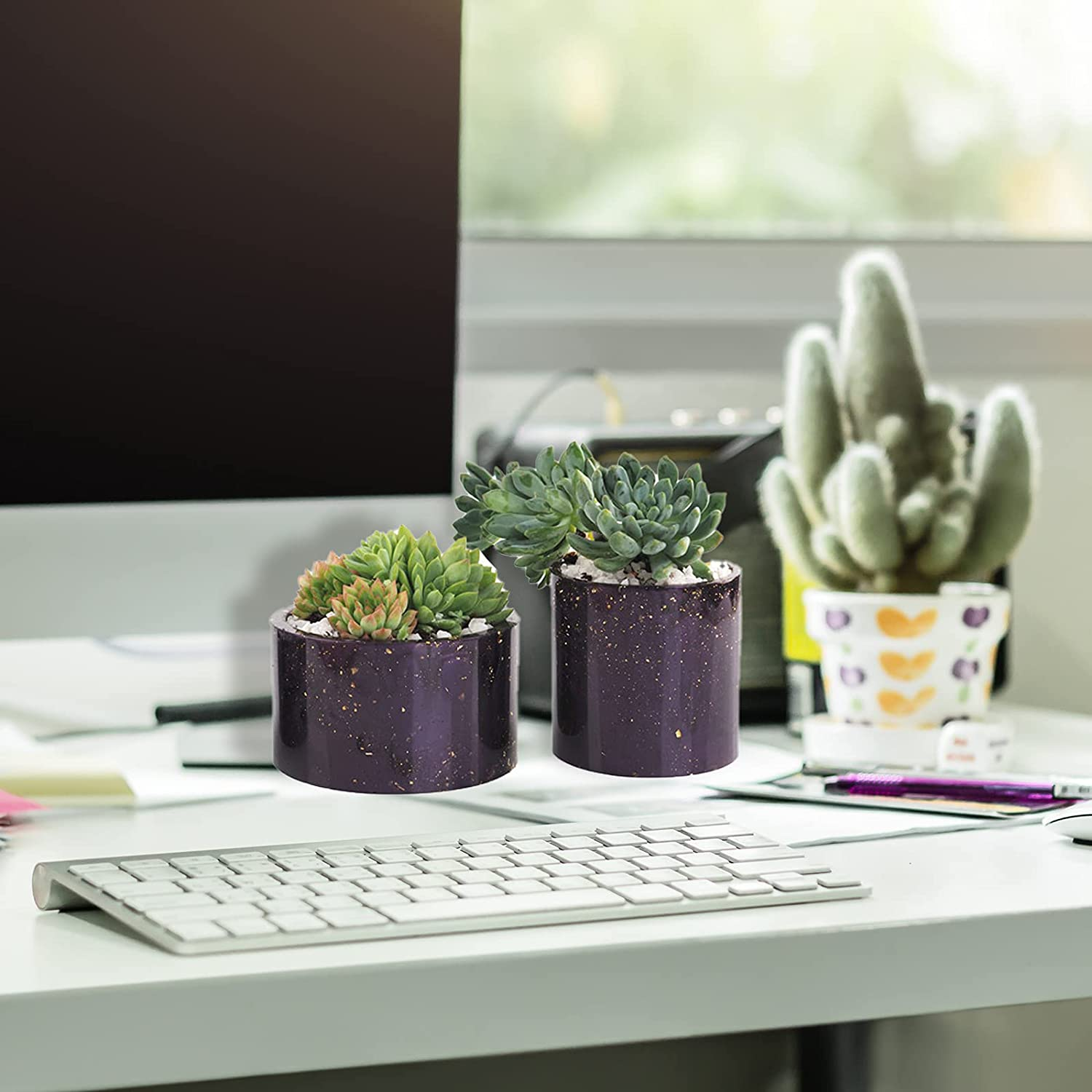 Round Pots Resin Molds,Plant Pots Molds, 3 Sizes Plant Pots Silicone Molds Succulent Plants Concrete Planter Vase Molds for DIY Gardening Pots Craft Home Decorations,3Pcs image number 3