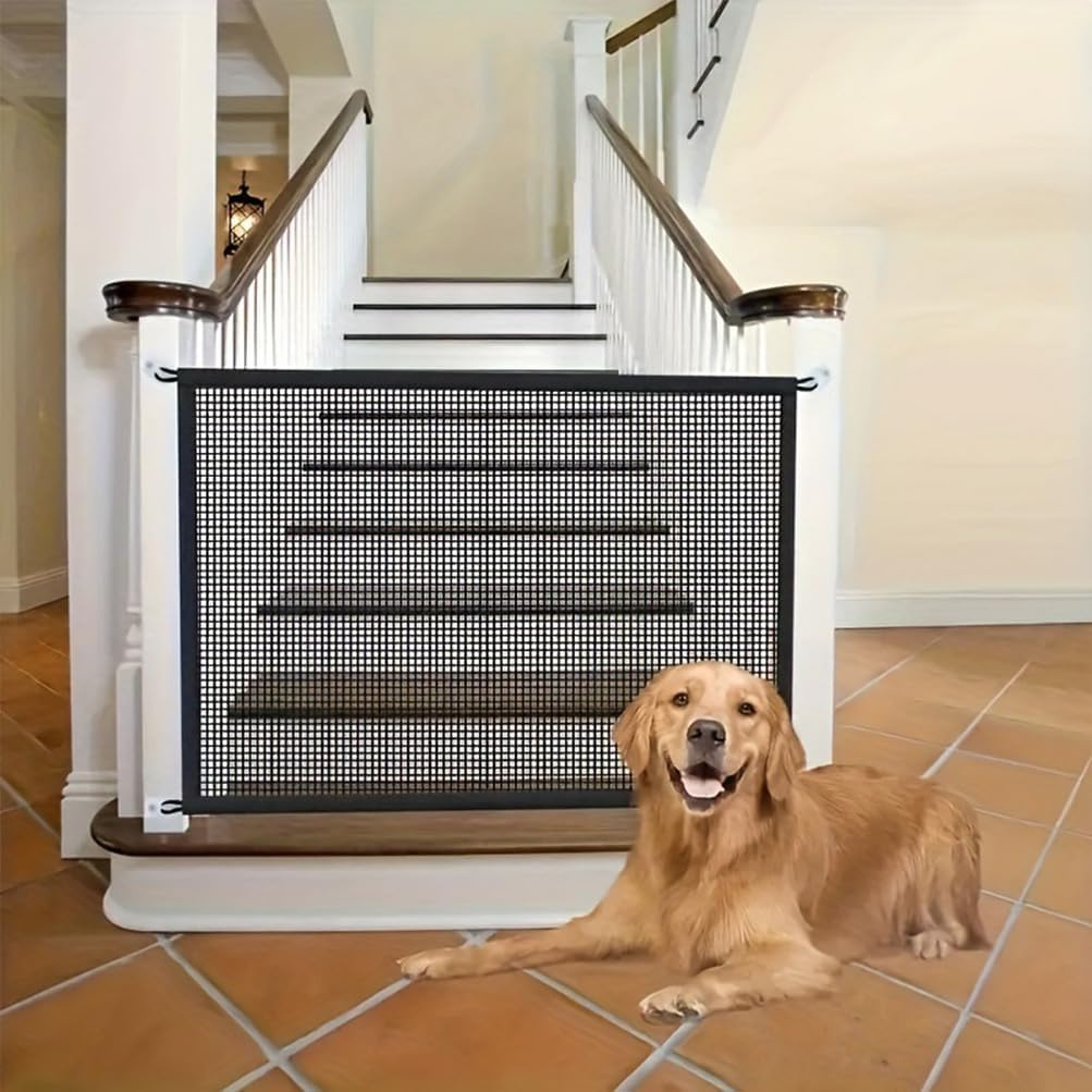 Pet Dog Safety Gate, Mesh Gates for Pets, Portable Puppy Safety Fence Guard, Expandable Dog Safe Gates, Magic Pet Gate for House, for Doorways, Stairs, Hallways, Large Openings (2Pcs) image number 3