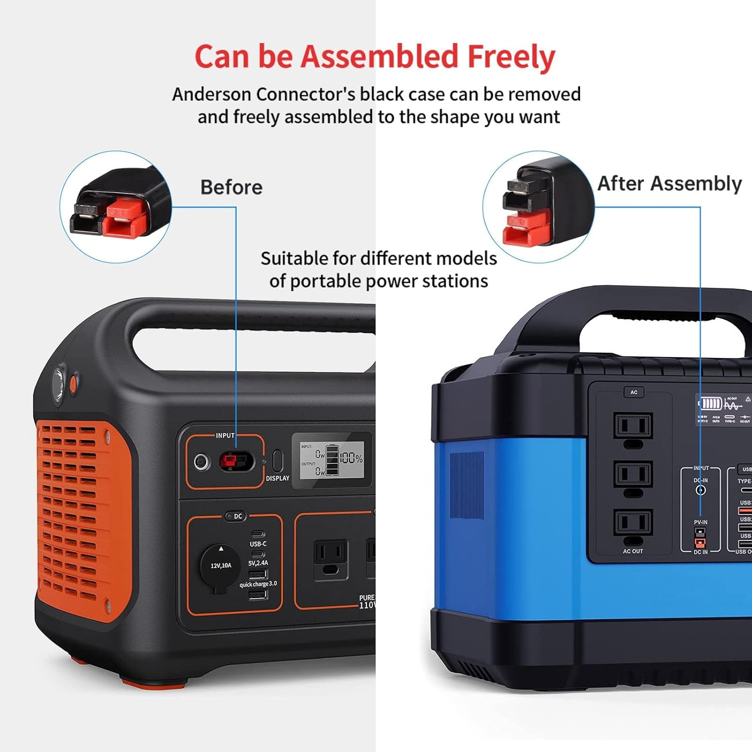 XT60 to Anderson Adapter,12Awg XT60 Female to Anderson Connector Cable for RC Battery Solar Portable Power Power Station and Solar Panel(2Ft) image number 1