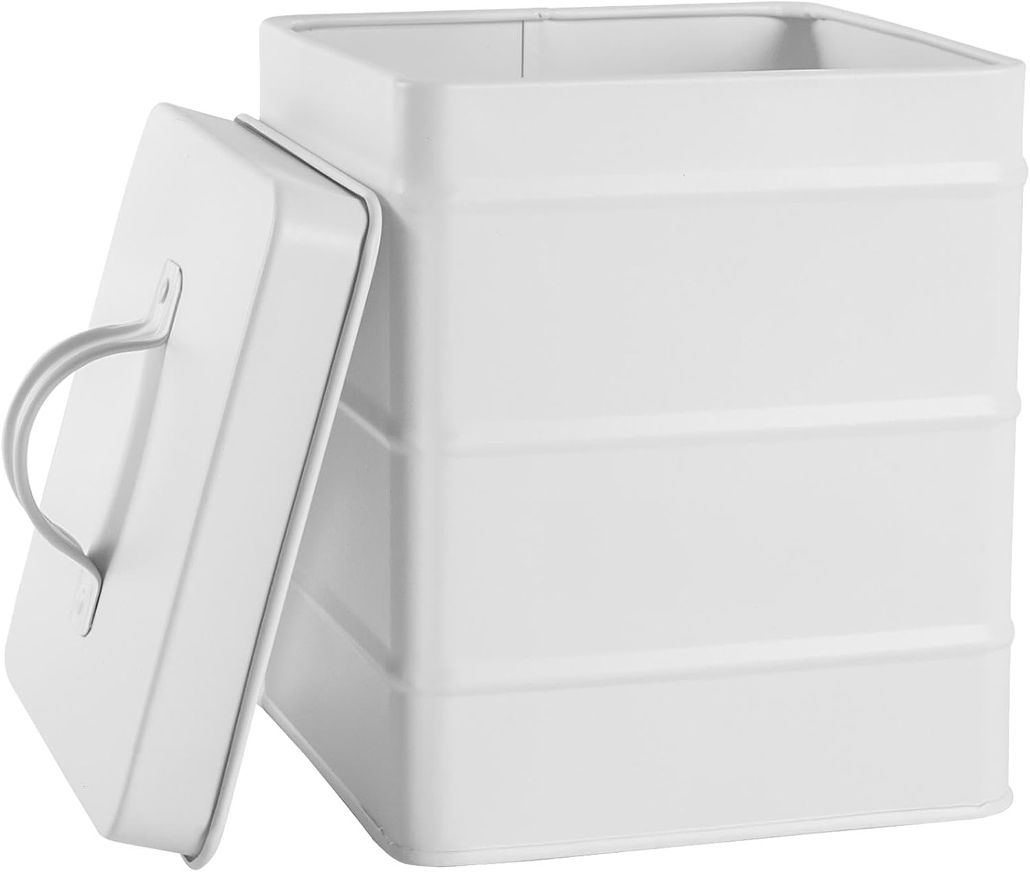 Harbour Housewares Vintage 3.5L Biscuit Tin with Labels - White - Metal Kitchen Biscuit Barrel Box Storage Bin Canister Cookie Jar Caddy Container image number 2