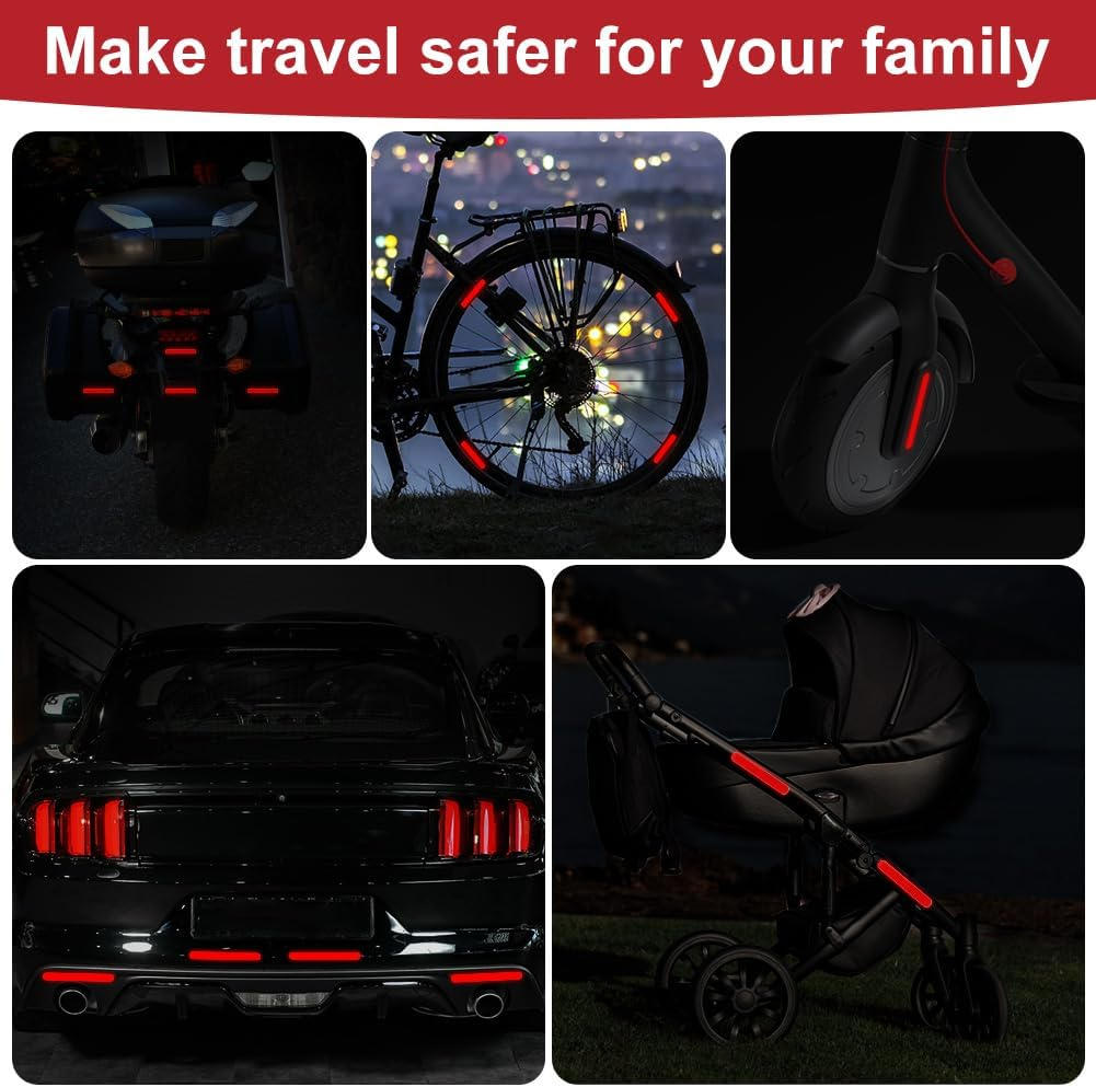 2Pcs Motorcycle Reflectors, Stick-On Rectangular Safety Reflector, Strong Reflective Ability Red Light Reflectors, Red Safety Warning Reflector for Trucks Bicycle Trailers Gate Posts, 13.9Cm - Screw 4Pcs image number 5