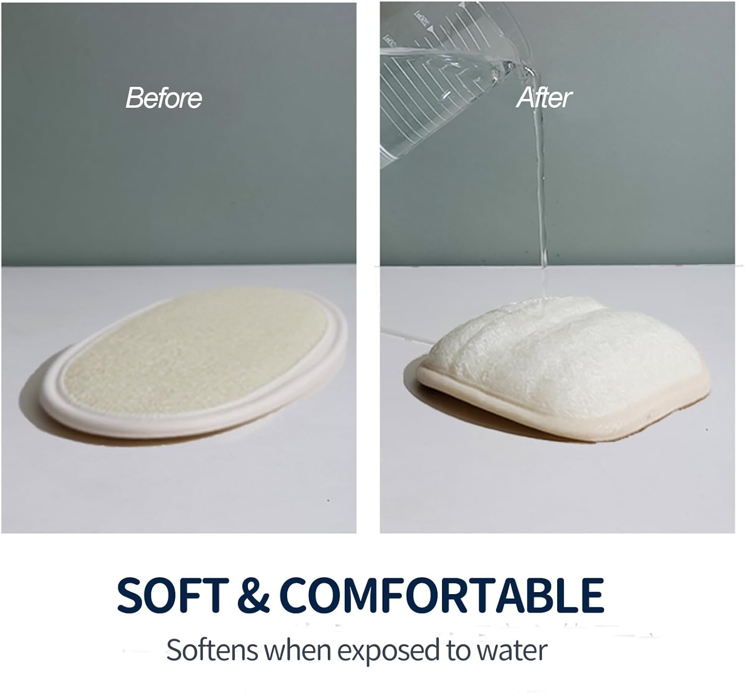 Natural Loofah Pad Back Scrubber- (Pack of 2) Body Exfoliating Scrubber Shower Luffa Sponges Deep Clean Exfoliating Glove for Smooth Skin Shower Loofah Sponge Plant Pads for Women Men（9.5&times;15Cm ） image number 1