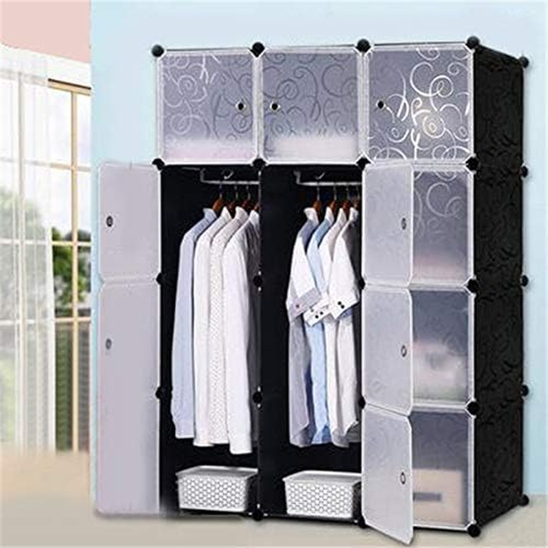 DIY 12 16 Cube Storage Cupboard Cabinet Wardrobe Rack Toy Book Shelves Compartme (12 Cube Black) image number 1