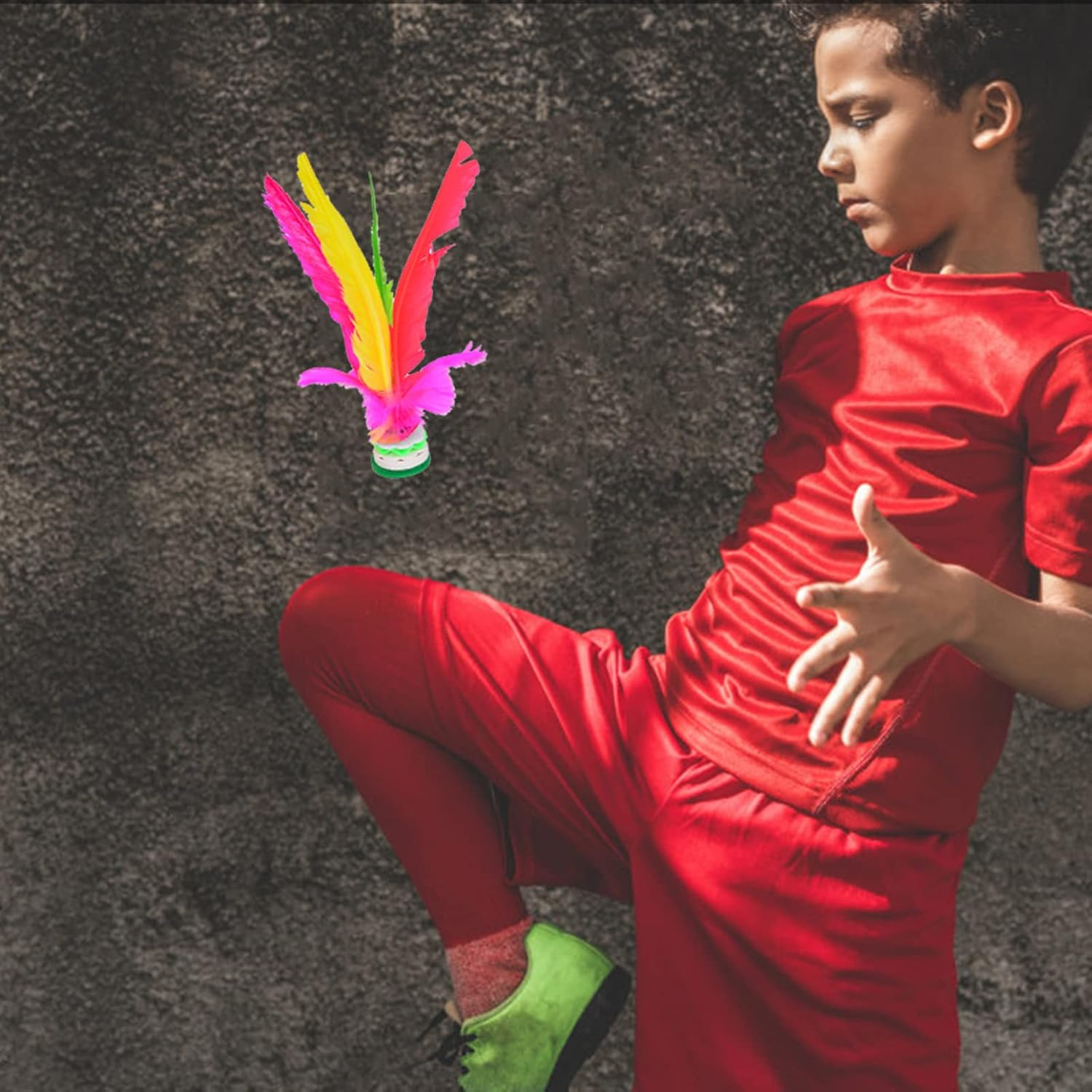 Baitaihem Kick Shuttlecock Chinese Jianzi Colorful Feather Foot Sports Outdoor Toy Game image number 2