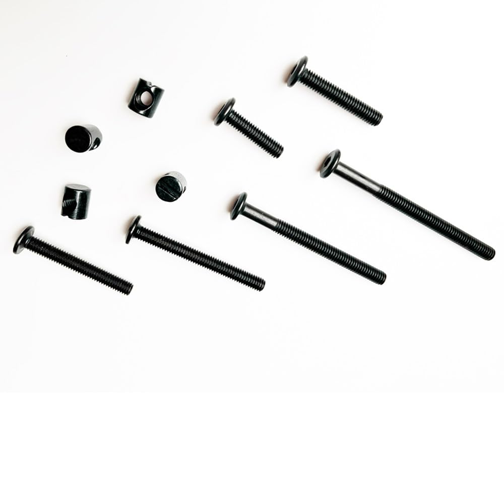 Cuicanfla 141Pcs Black M6 Hex Drive Socket Cap Bolts Kit, Crib Hardware Screws, with 1 X Allen Wrench Perfect for Furniture, Cots, Crib Screws