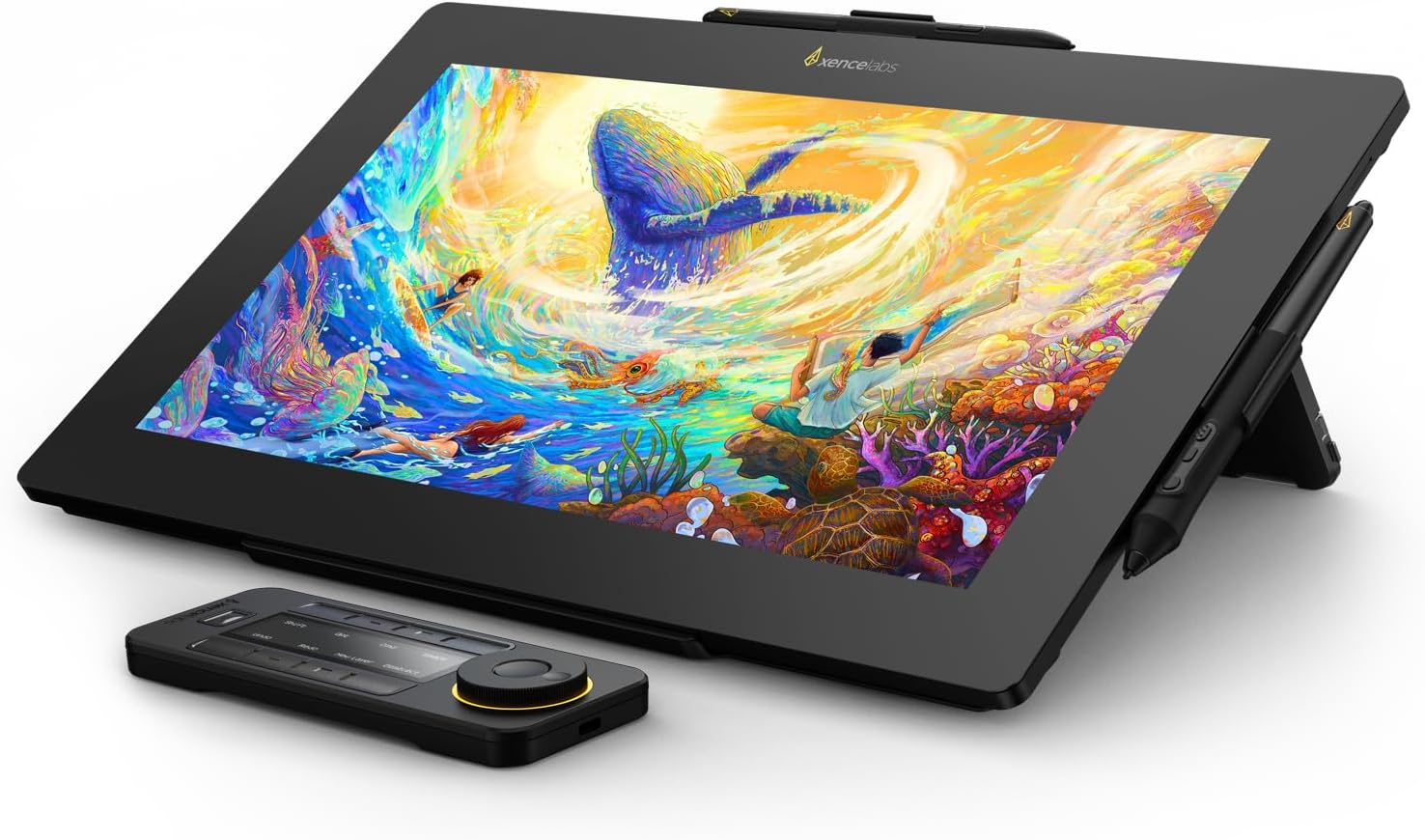 Xencelabs Pen Display 16 Bundle with Quick Keys, 16" Portable Drawing Tablet with Screen Graphic Design Display with 2 Battery-Free Pens for Win/Win-Arm/Macos/Linux, Black image number 2