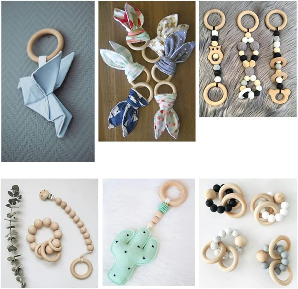 ALINK 50 Pcs Unfinished Natural Wooden Rings Wood Rings for Craft, Ring Pendant, DIY Connectors, Jewelry Making, 5 Size (3Cm, 4Cm,5Cm, 6Cm, 7Cm) image number 4