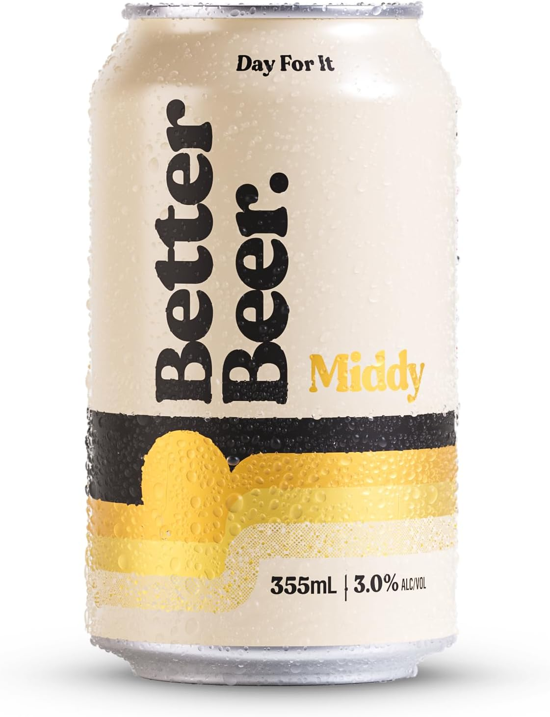 Better Beer Middy Ultra Low Carb Beer, Clean Crisp Finish, 3% ABV, 355Ml Cans, 30 Can Block
