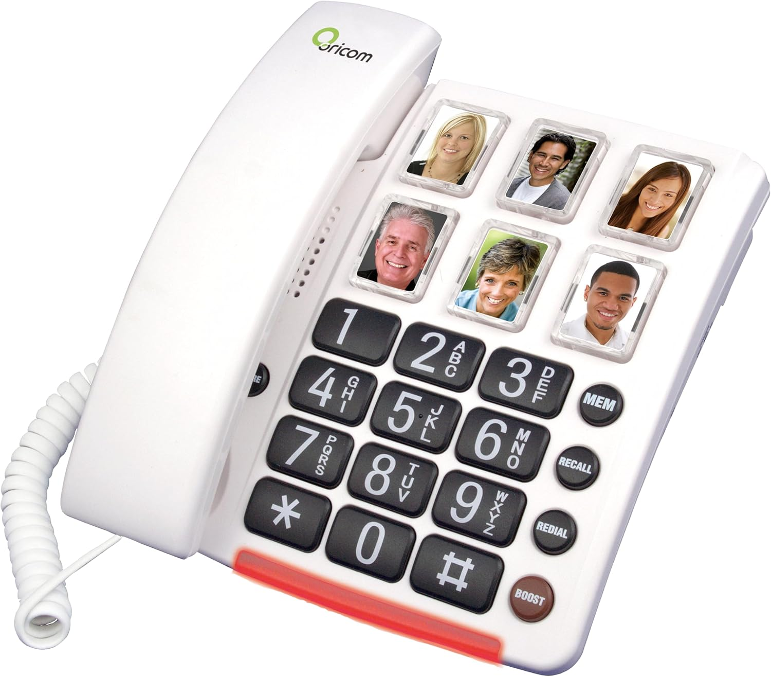 Oricom CARE80 Amplified Phone with Picture Dialling - Corded Phone One-Touch Picture Memory Buttons, Memory Loss, Phone Elderly Visual Hearing Impaired, Hearing Aid and T-Coil Compatible image number 5