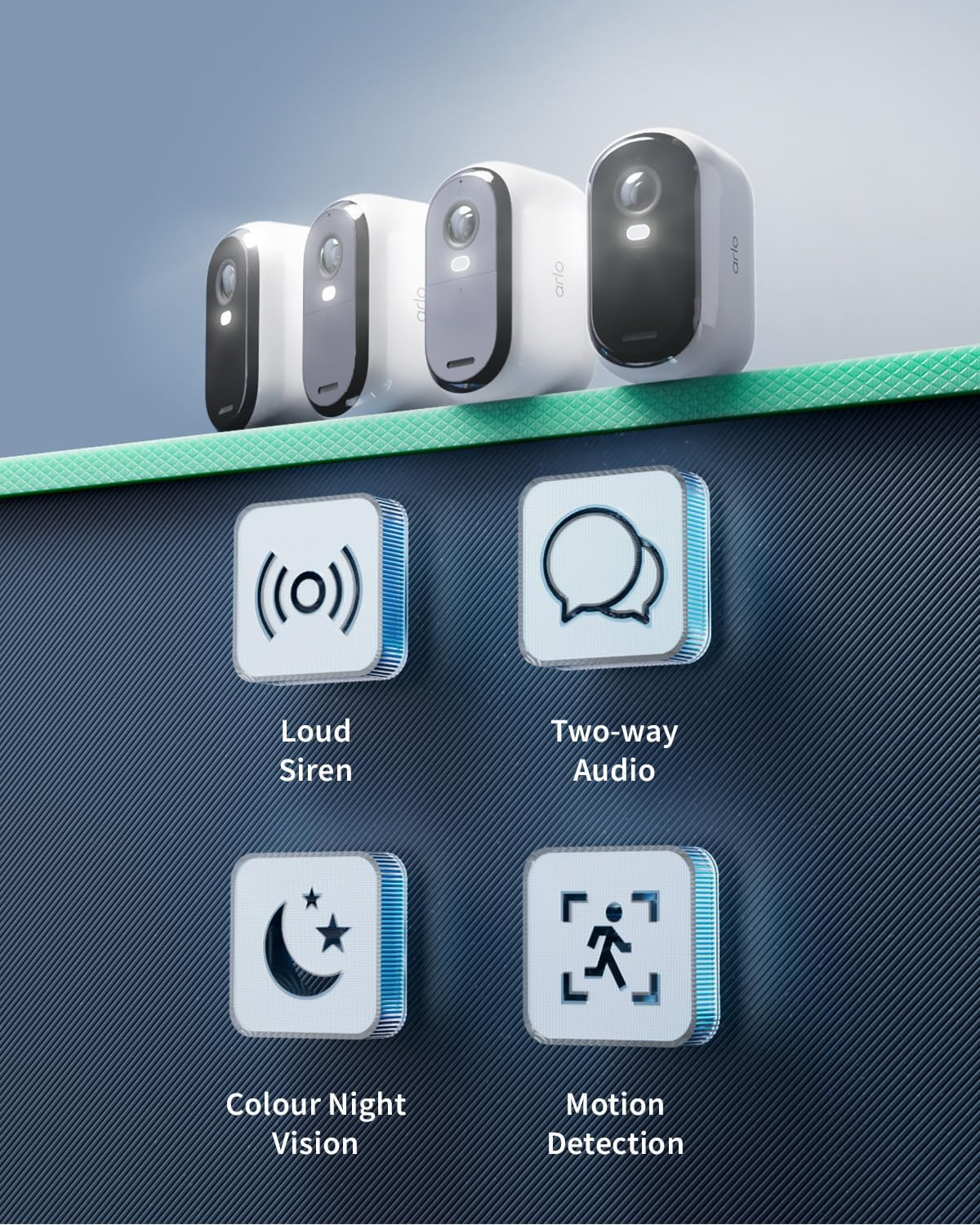 Arlo Essential 2 HD Video Security Camera Outdoor Wireless, Battery Operated Home Camera with Colour Night Vision, Light, Siren, 2 Way Audio & Wifi, Arlo Secure Free Trial, 2 Cameras, White image number 4