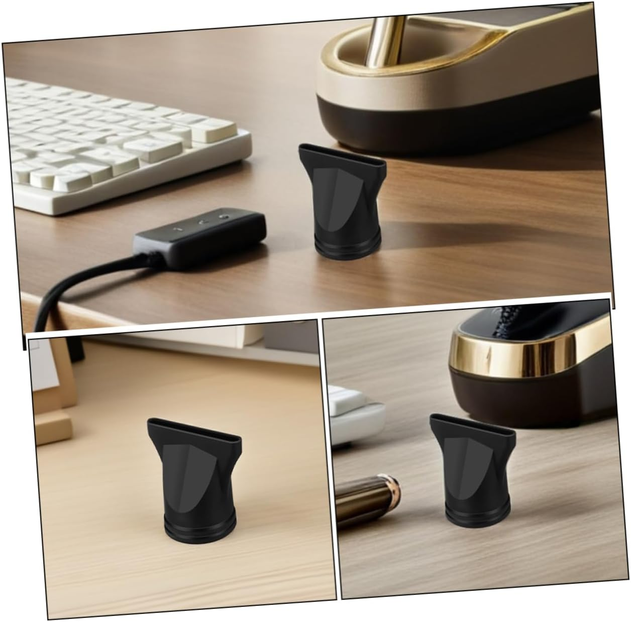 Didiseaon 15Pcs Hair Dryer Nozzle Attachments Durable Black Plastic Blow Dryer Diffuser Concentrator for Quick Drying Compatible with Nozzle Diameter for Professional Styling