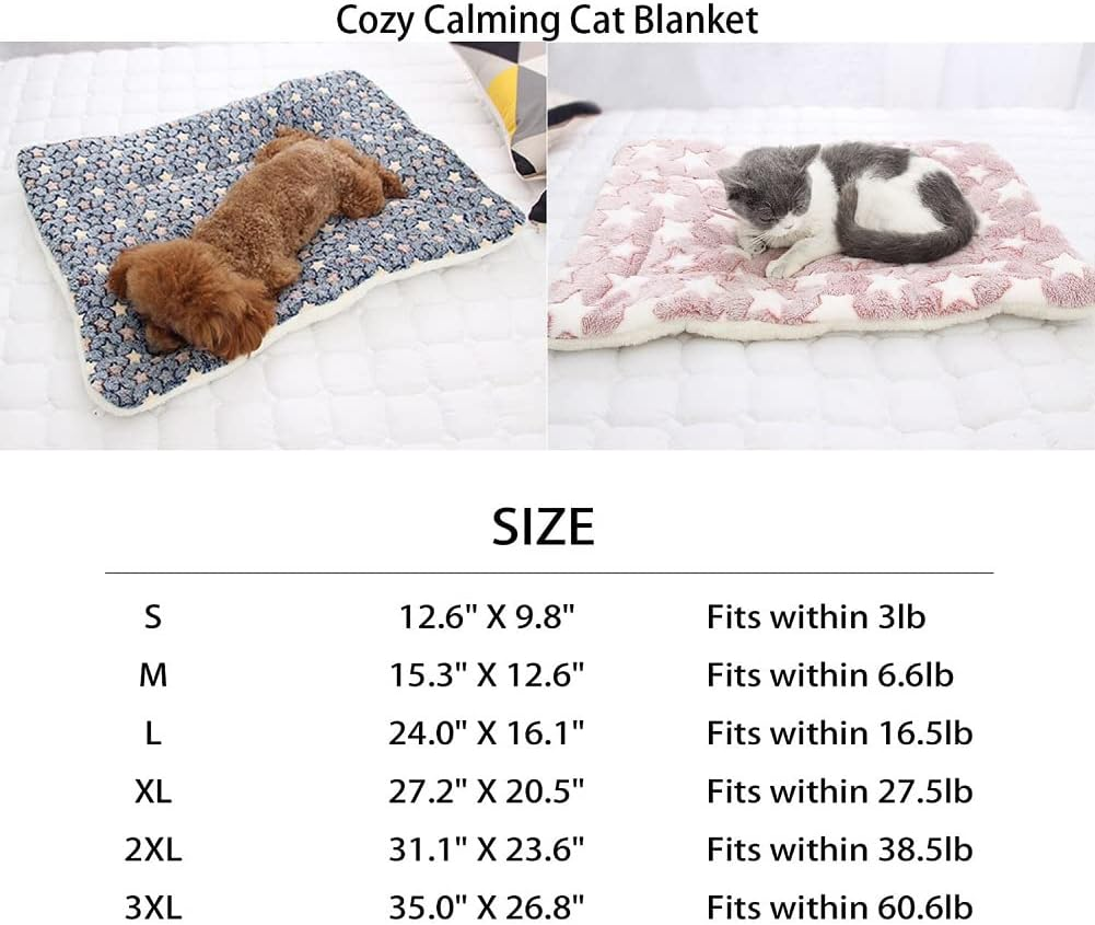 Jfxgjuv Cozy Calming Cat Blanket Large Cozy Calming Cat Blanket for Anxiety and Stress Ultra Soft and Self Warm Dog Cat Bed Mat with Cute Prints Cat Blankets for Indoor Cats Dogs Puppy (Gray,L) image number 4