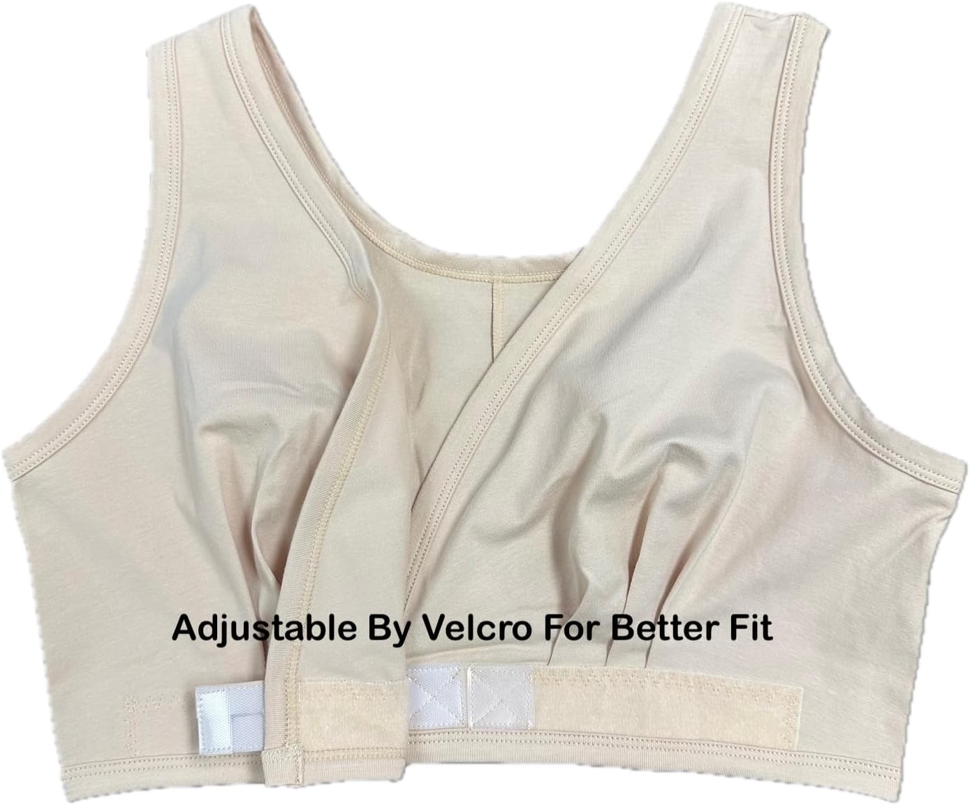 Adaptive Bra with Easy-On Velcro Closure - Arthritis, Post Surgery, Leisure, Sleep, Breastfeeding Bra Nude image number 4