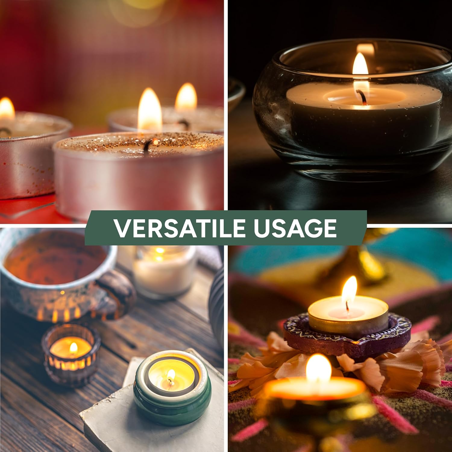 8 Hour Tea Lights Candles (50 Pack) - White Long Lasting Tea Lights - Unscented - 3.8 X 2.3 CM, 8Hr image number 2