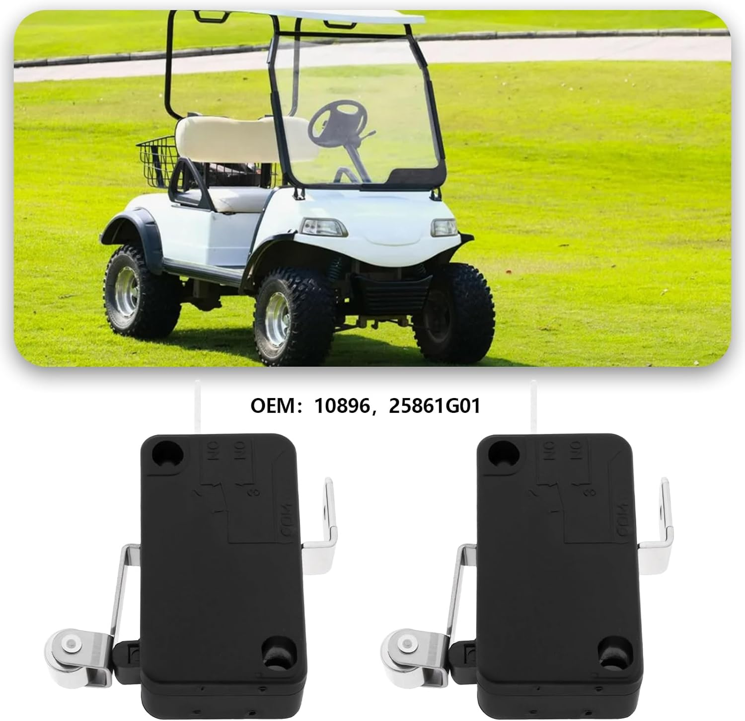 YINETTECH 2Pcs Golf Cart Accelerator Micro Switches 16A 250V 10896 25861G01 25861-G01 KW7-0 Compatible with EZGO Electric 1994-Up TXT PDS DCS image number 2