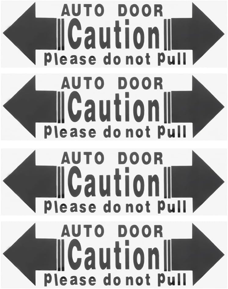 Iplusmile 4Pcs Caution Automatic Door Stickers, Self Adhesive Auto Door Automatic Sliding Door Signs Easy Installation Vinyl Warning Sign Caution Sticker Decals image number 6