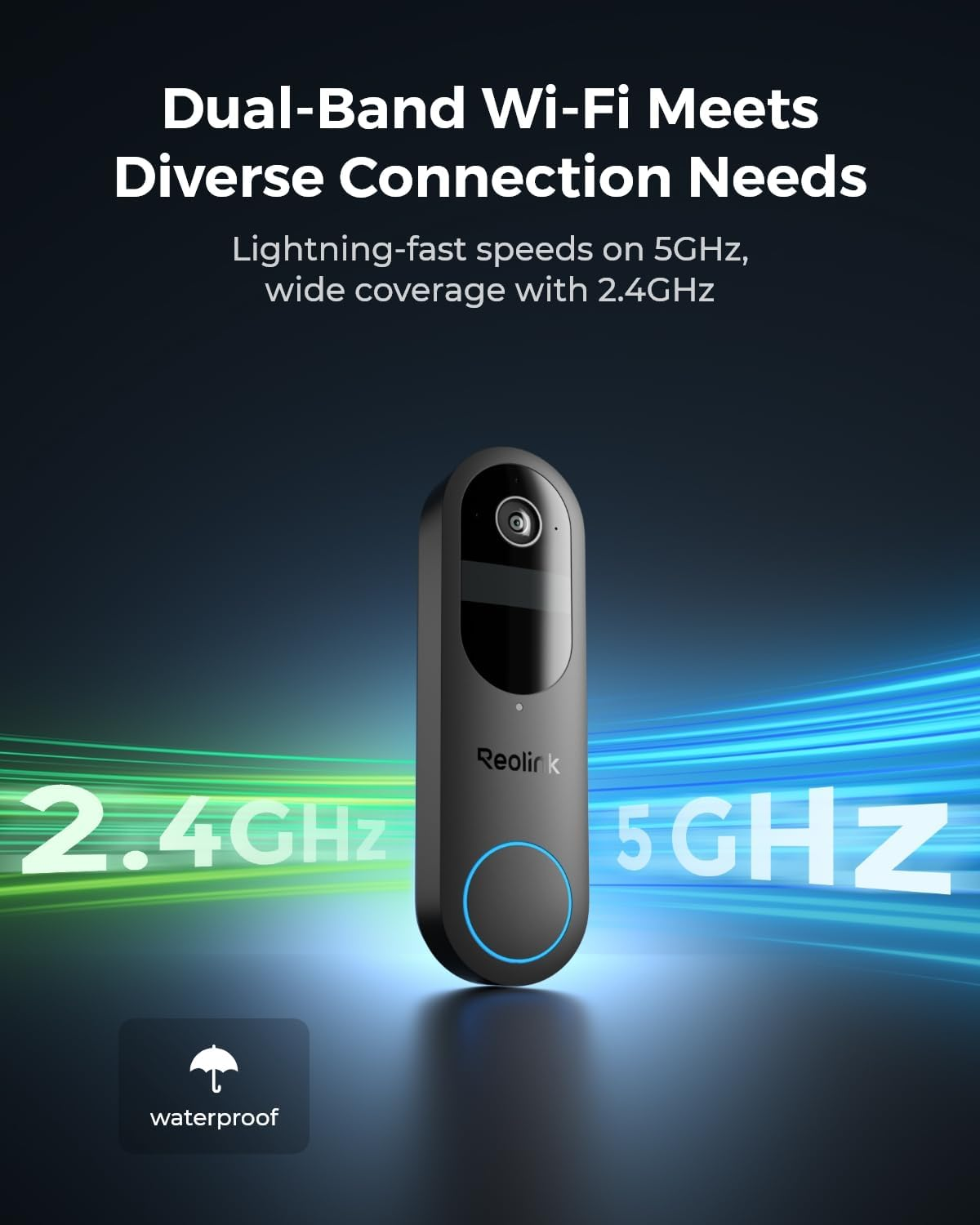 REOLINK Battery Doorbell Camera, 2K Security Video Door Bell Cam, 150X150&deg; View, 2.4/5 Ghz Wifi, Batteries or Wired Powered, Two - Way Audio, Person/Vehicle/Package (Chime Not Included) image number 5