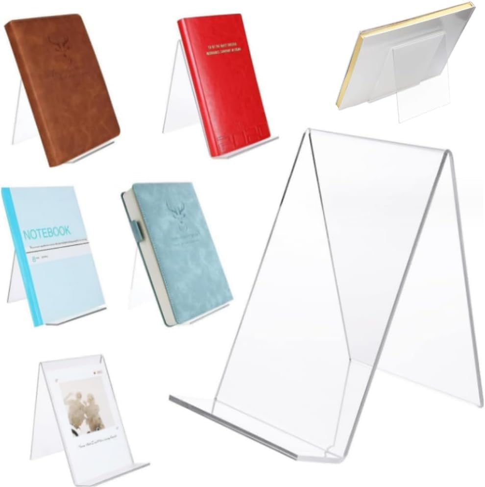 5Pcs Clear Acrylic Display Stand,Acrylic Book Stand,Multi-Functional Display Easel,For Displaying Artworks,Pictures,Books,Music Sheets, Notebooks, Artworks, Cds,Jewelry,Watch Display Stand,Etc. image number 3